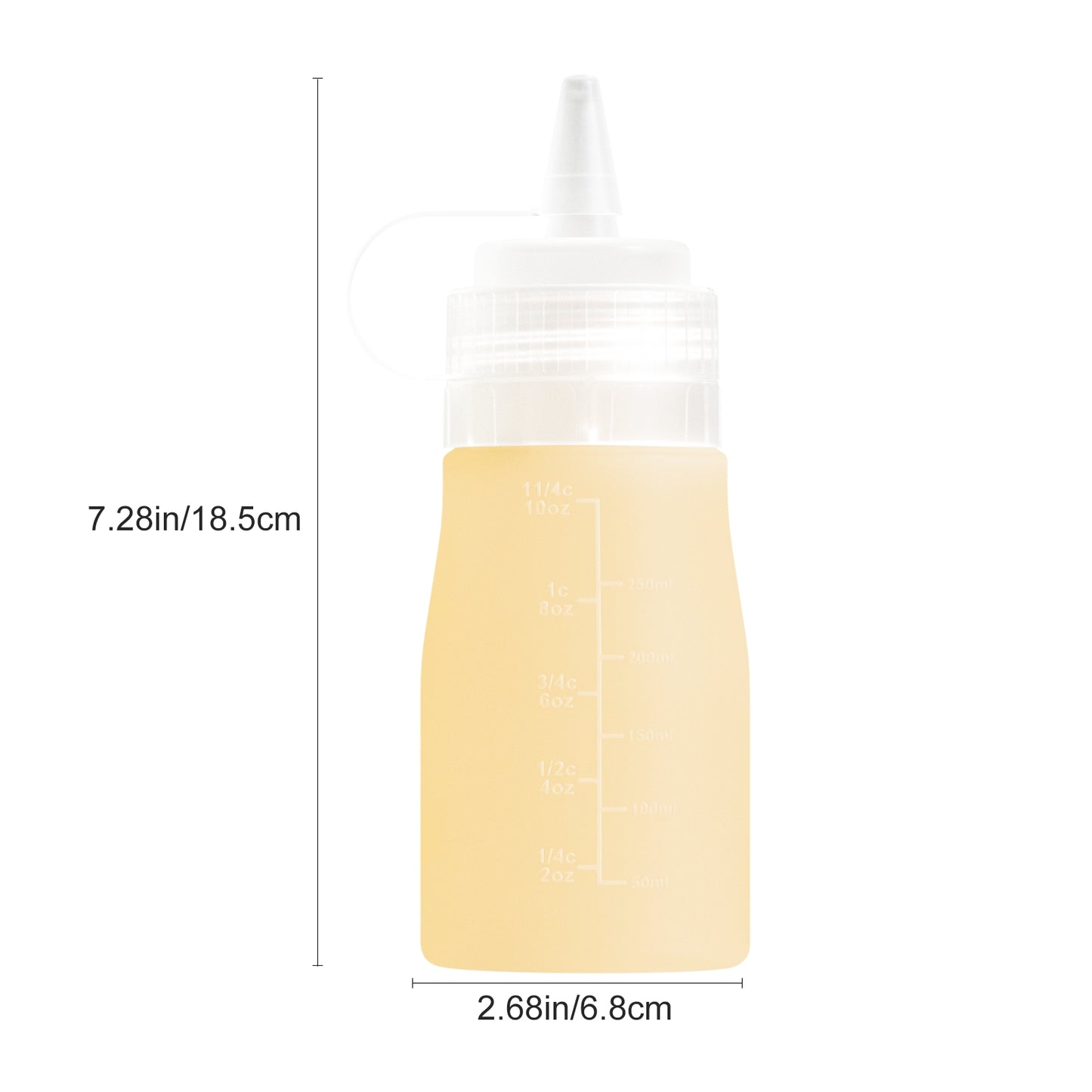 Micebay 12 oz Silicone Condiment Squeeze Bottles, Leak Proof, BPA Free, with Interchangeable Lids, Set of 4 for Oil, Honey, Dressing, Cream