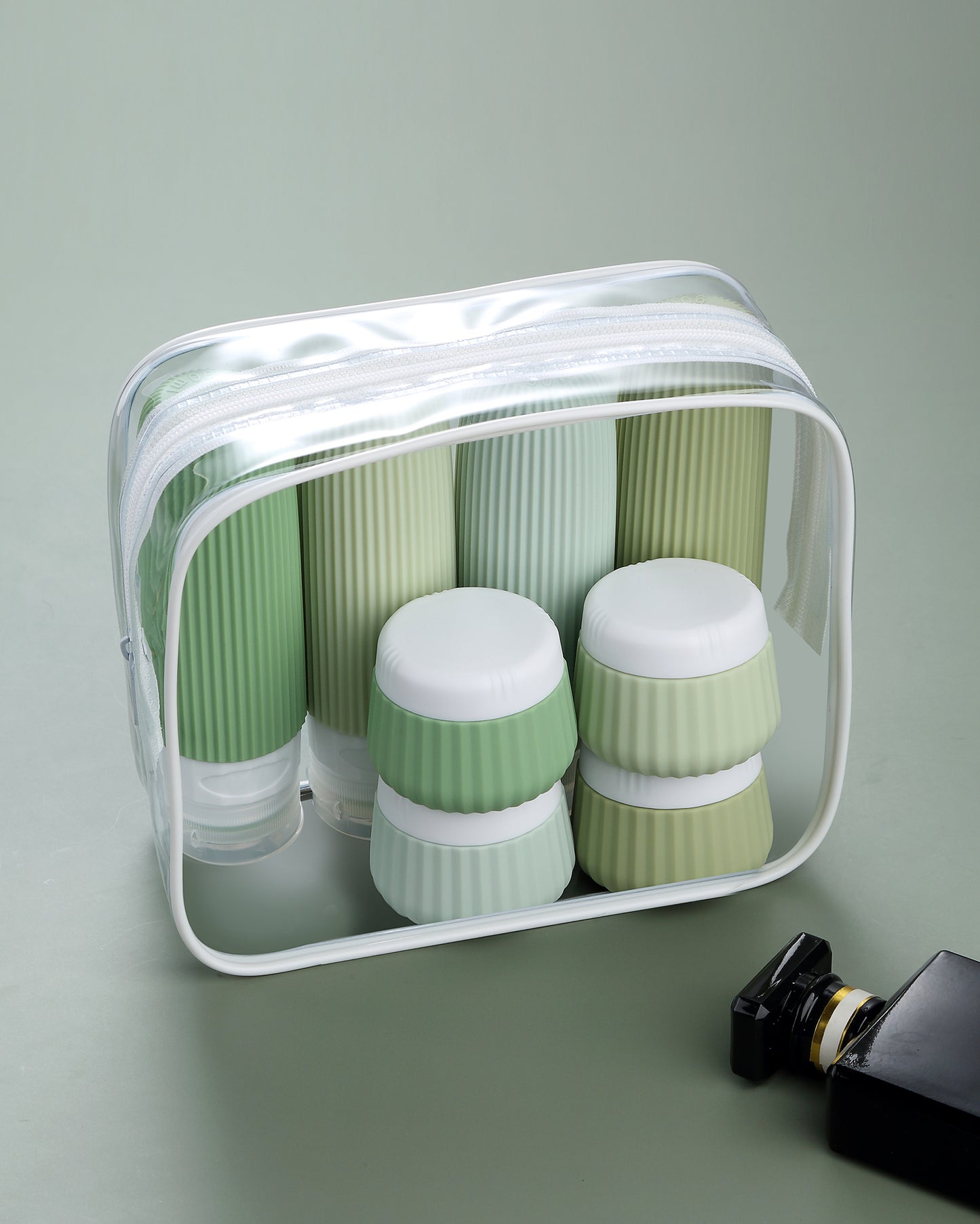 Micebay Travel Bottles for Toiletries 8 Pack, Tsa Approved Travel Size Toiletries 3 oz, Travel Containers for Toiletries, with Clear Bag, Leak Proof Silicone Squeezable Travel Essentials Creams Jars