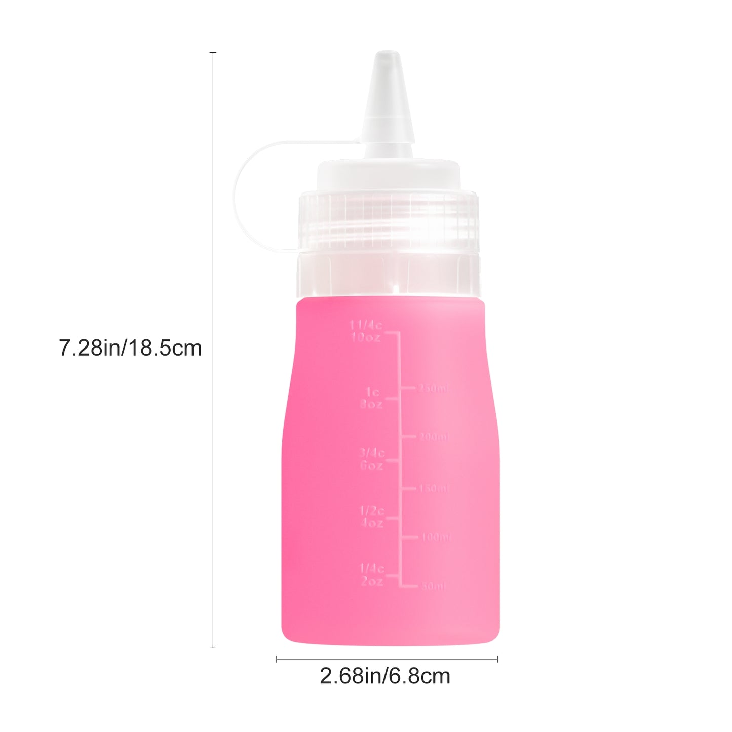 Micebay 12 oz Silicone Condiment Squeeze Bottles, Leak Proof, BPA Free, with Interchangeable Lids, Set of 4 for Oil, Honey, Dressing, Purple