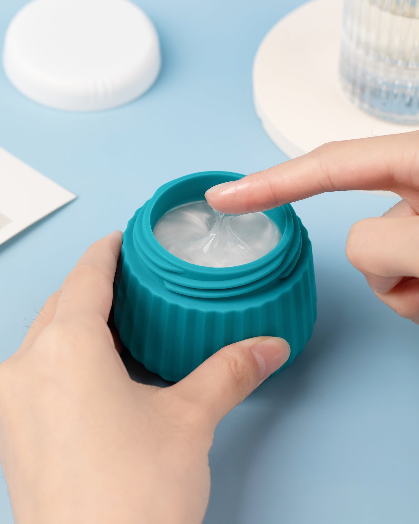 Micebay Travel Containers for Toiletries 4 Pack, TSA Approved Travel Size Toiletries, Travel Size Containers, With Clear Bag Leak Proof Silicone Jars, Travel Essentials Creams Jars Carrying Small Item