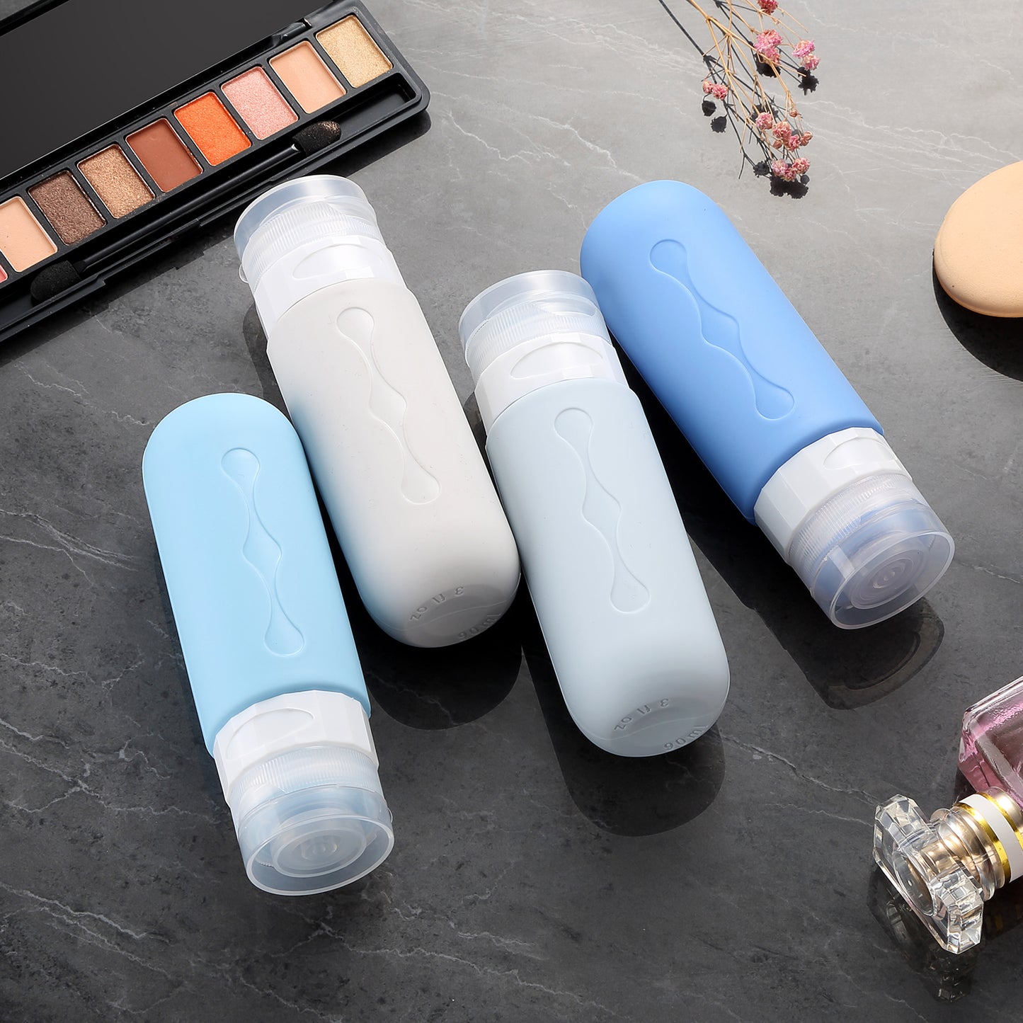 Micebay Travel Bottles for Toiletries Tsa Approved Travel Size Containers BPA Free Leak Proof Travel Tubs Refillable Liquid Travel Accessories for Cometic Shampoo and Lotion Soap, Blue