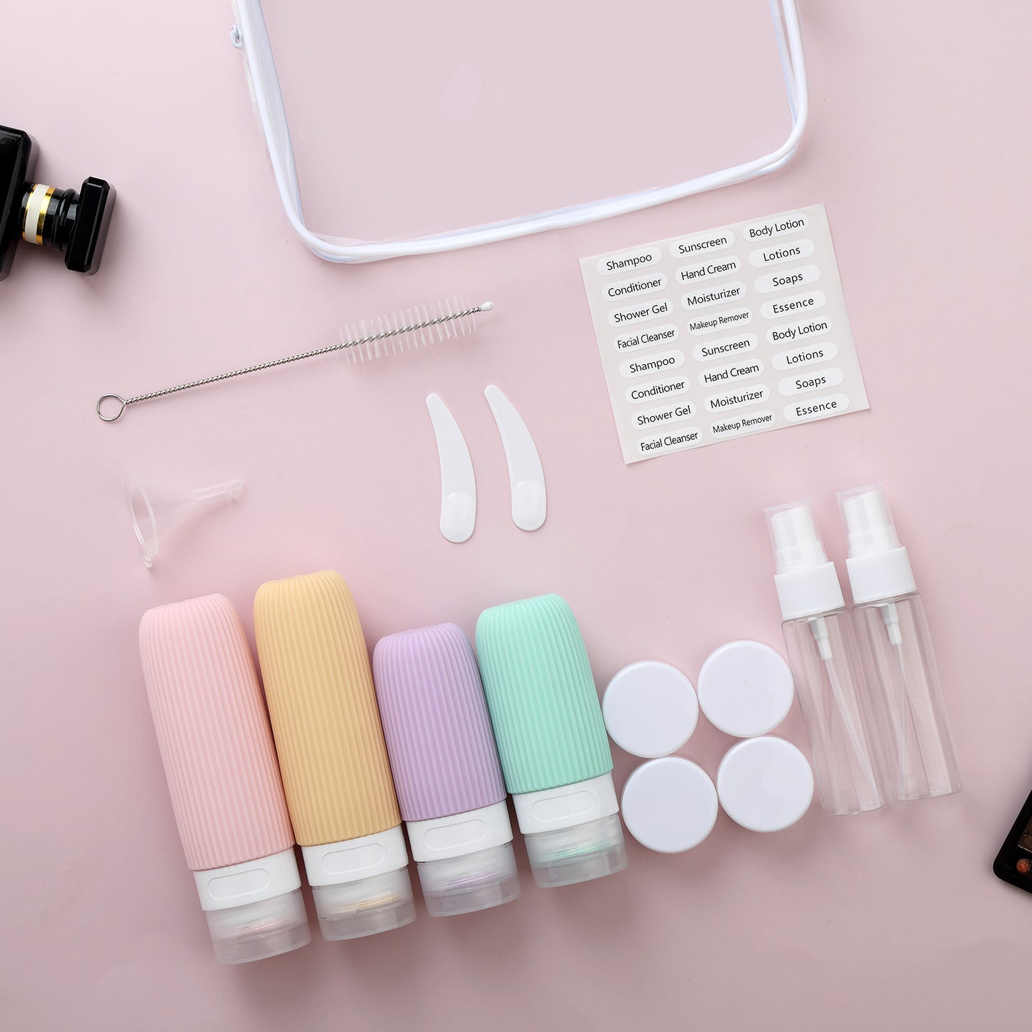 Micebay Silicone Travel Bottles, Leak Proof Toiletry Containers for Shampoo, Conditioner & Lotion, Mint
