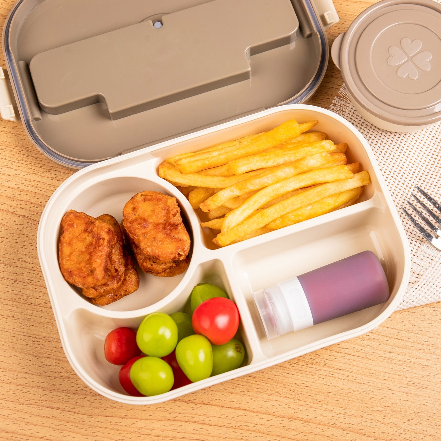 Micebay 2 oz Silicone Condiment Squeeze Bottles, Leakproof Mini Sauce Containers with Reusable Bag, 4-Pack for Meal Prep and Bento Boxes, Grey