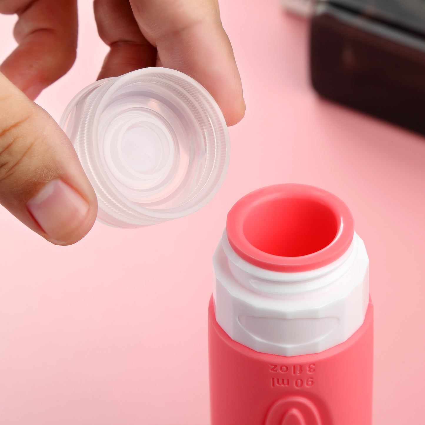 Micebay Leak-Proof 3-oz Silicone Squeezable Travel Bottles for Toiletries, Refillable Travel Size Containers, BPA Free, TSA Approved, Dark-Pureple, 4 Pack