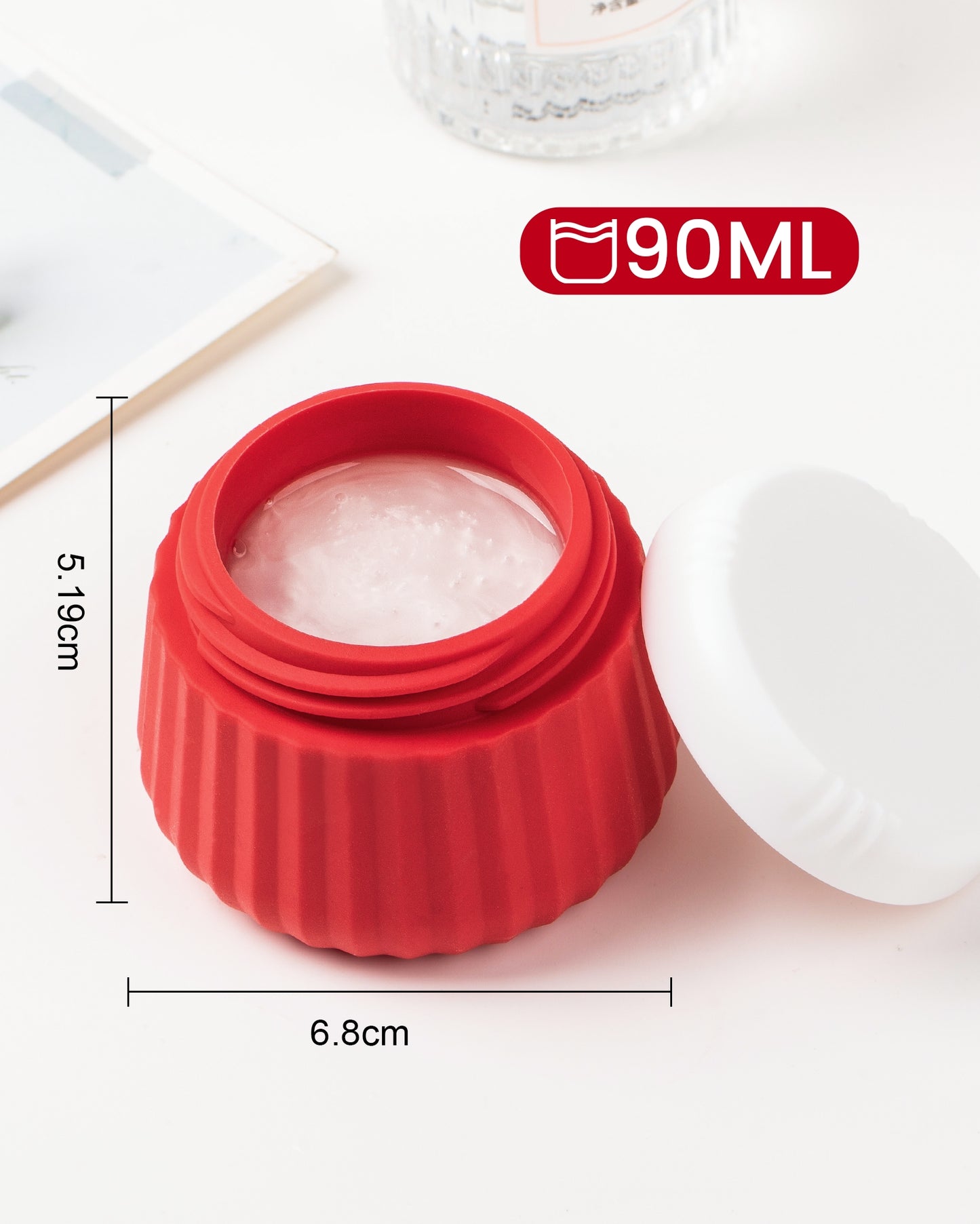 Micebay Travel Containers for Toiletries 4 Pack, TSA Approved Travel Size Toiletries, Portable Size Containers, With Clear Bag Leak Proof Silicone Jars, Essentials Creams Jars Carrying Small Items