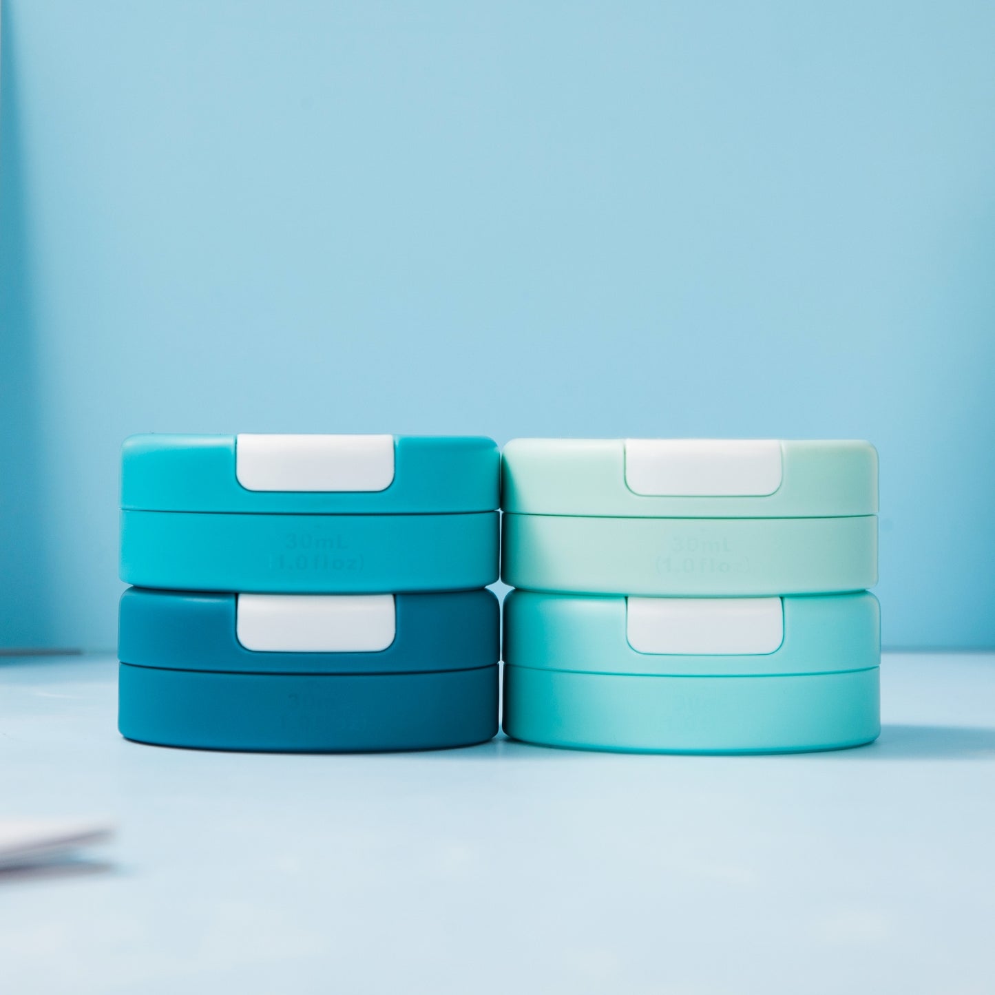 Micebay Travel Containers for Toiletries, Silicone Cream Jars TSA Approved Travel Size Containers with Clear Bag, Leak-proof Travel Accessories with Lid for Cosmetic Face Body Hand Cream (4 Pack)