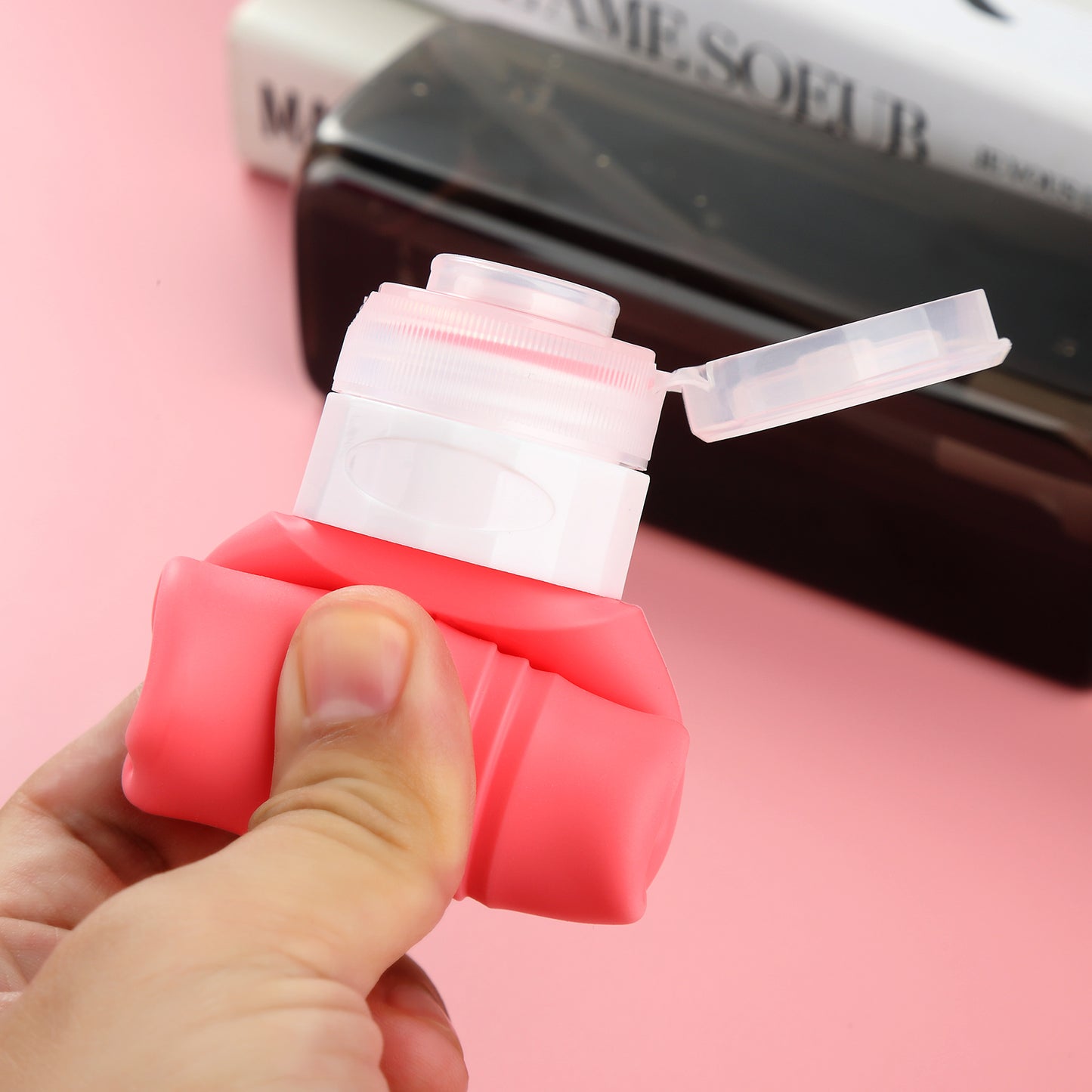 Micebay Leak-Proof 3-oz Silicone Squeezable Travel Bottles for Toiletries, Refillable Travel Size Containers, BPA Free, TSA Approved, Dark-Pureple, 4 Pack