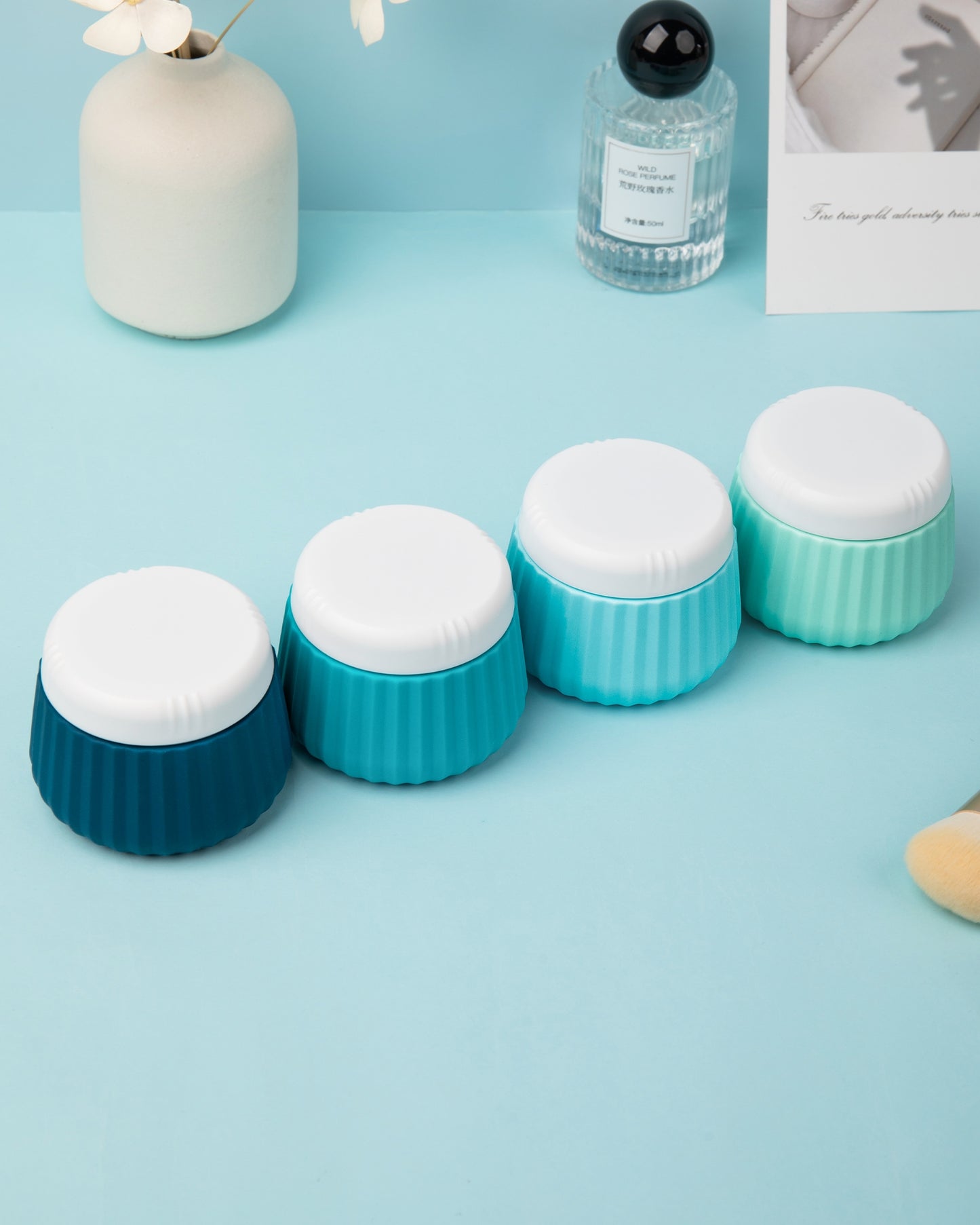 Micebay Travel Containers for Toiletries 4 Pack, TSA Approved Travel Size Toiletries, Travel Size Containers, With Clear Bag Leak Proof Silicone Jars, Travel Essentials Creams Jars Carrying Small Item
