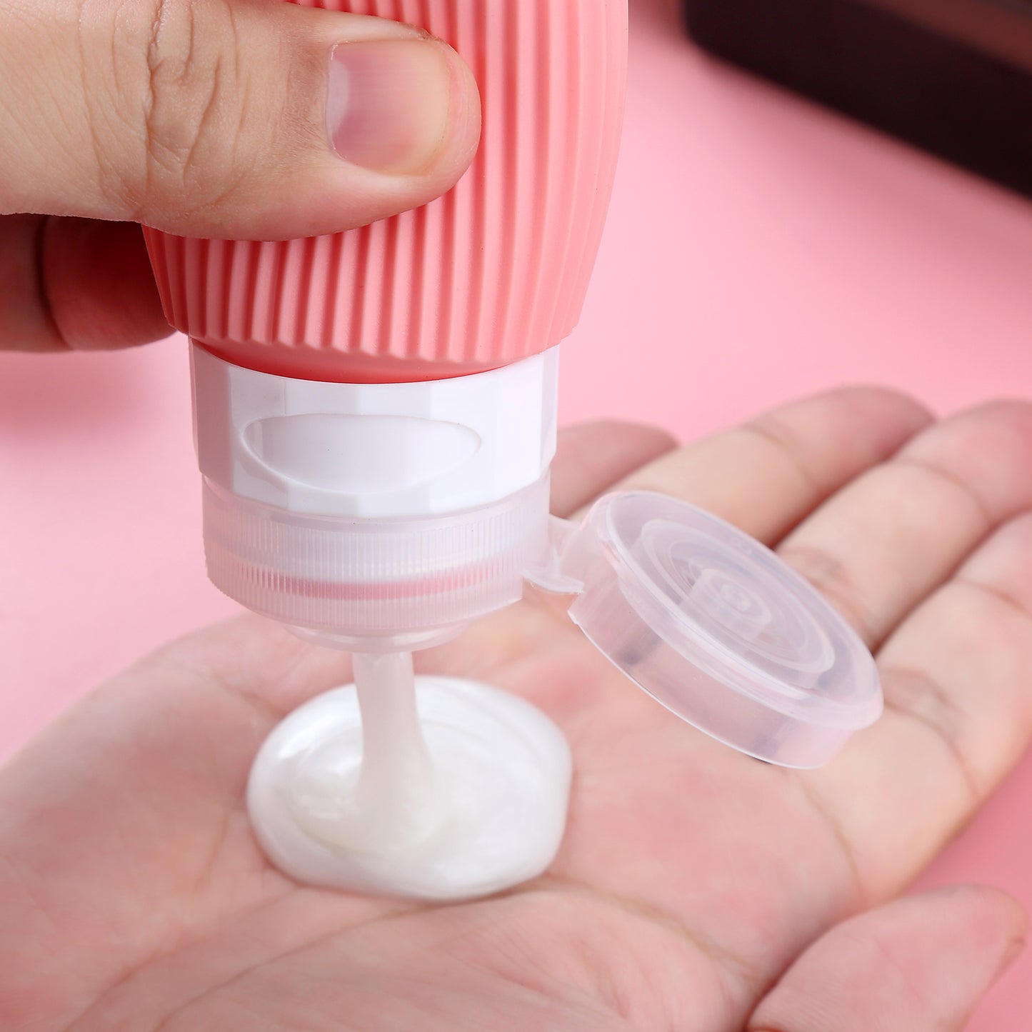 Micebay Silicone Travel Bottles, Leak Proof Toiletry Containers for Shampoo, Conditioner & Lotion, Pink