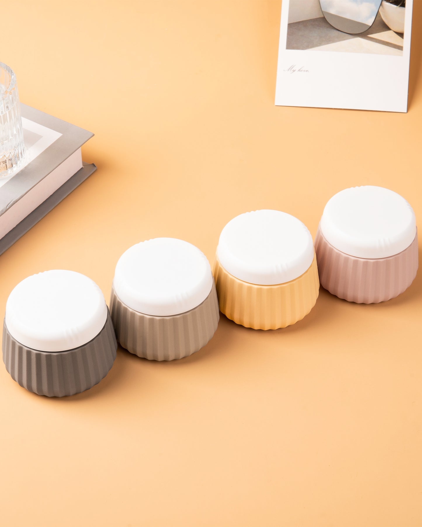 Micebay Travel Containers for Toiletries 4 Pack, TSA Approved Travel Size Toiletries, Travel Size Containers, With Clear Bag Leak Proof Silicone Jars, Travel Essentials Creams Jars Carrying Small Item