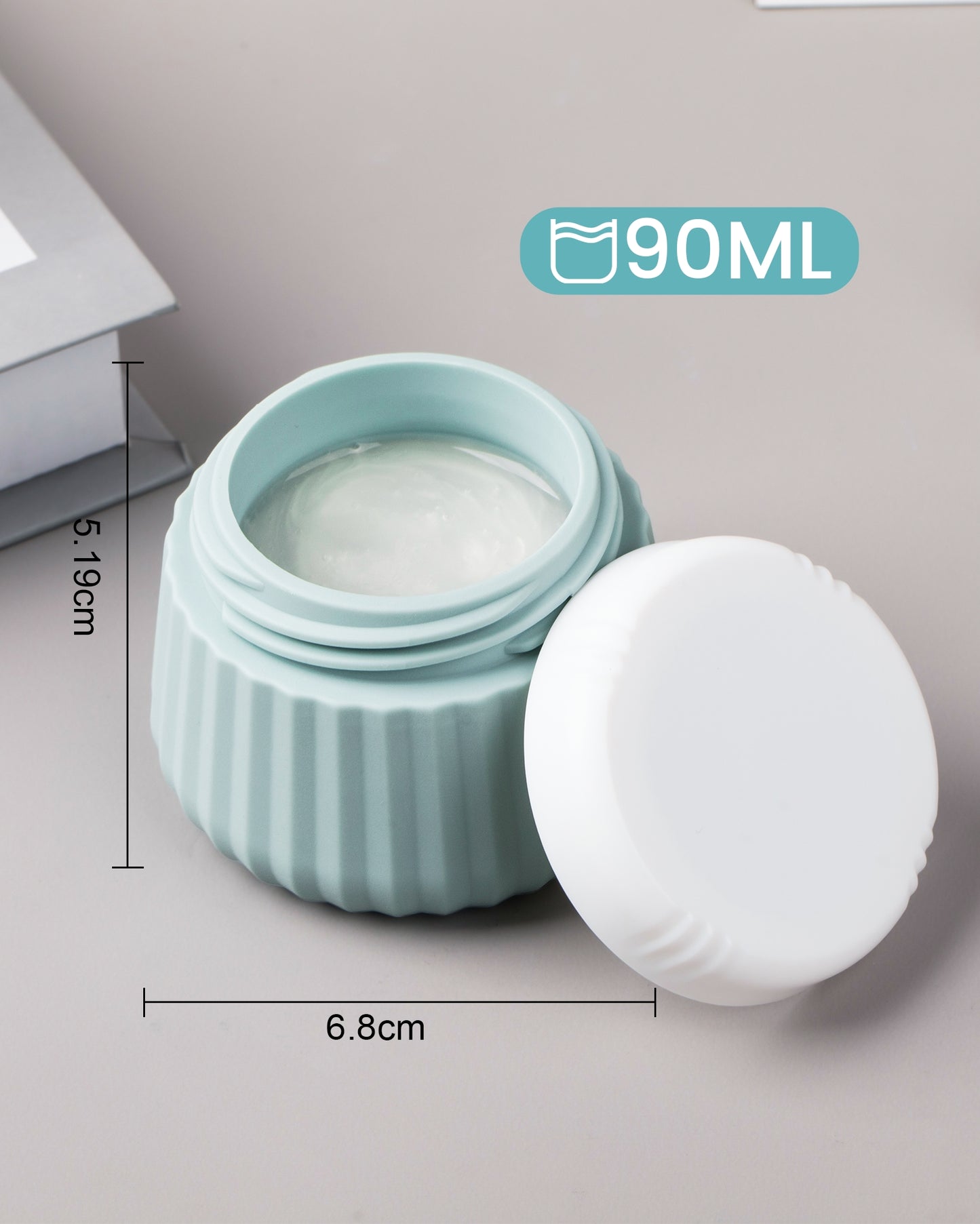 Micebay Travel Containers for Toiletries 4 Pack, TSA Approved Travel Size Toiletries, Travel Size Containers, With Clear Bag Leak Proof Silicone Jars, Travel Essentials Creams Jars Carrying Small Item