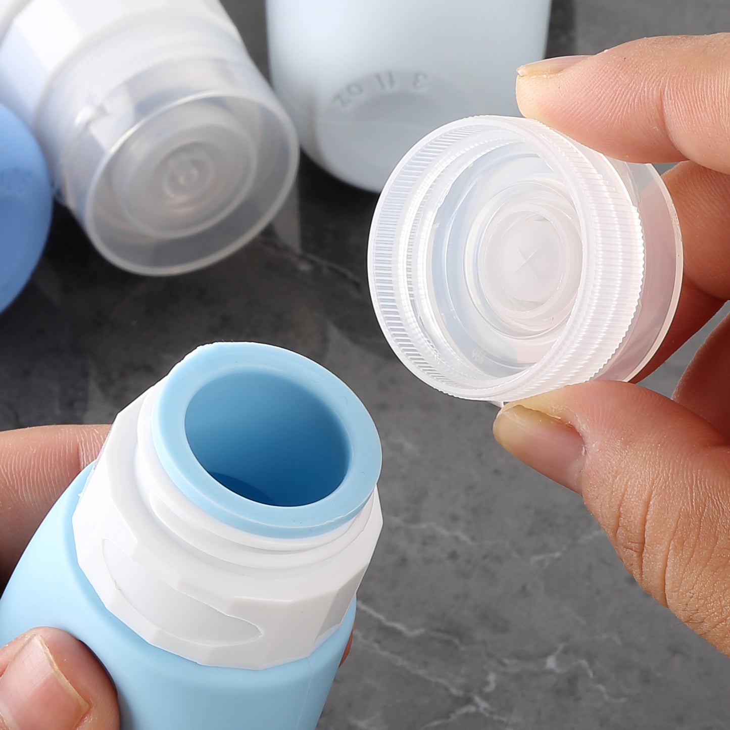 Micebay Travel Bottles for Toiletries Tsa Approved Travel Size Containers BPA Free Leak Proof Travel Tubs Refillable Liquid Travel Accessories for Cometic Shampoo and Lotion Soap, Blue