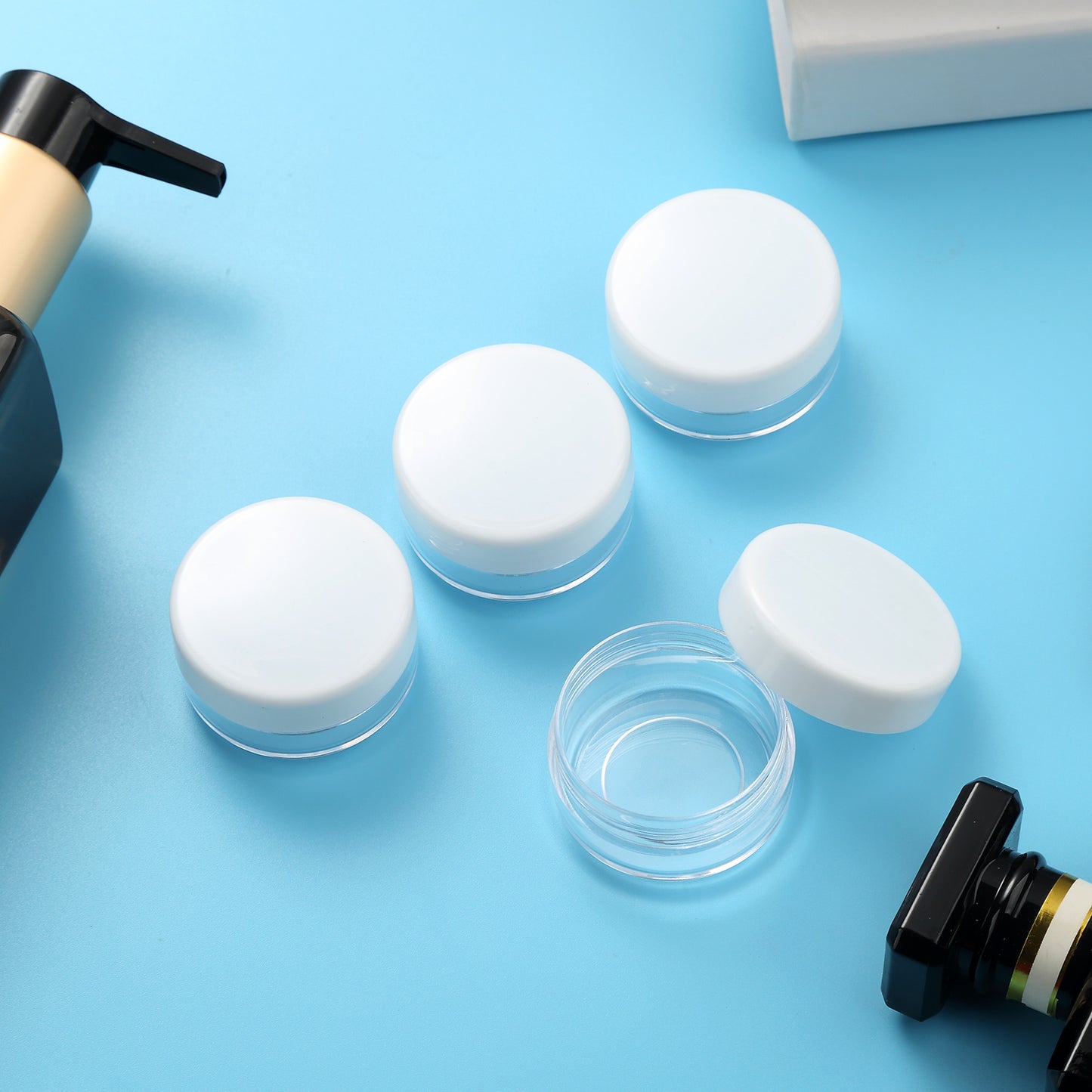 Micebay Silicone Travel Bottles, Leak Proof Toiletry Containers for Shampoo, Conditioner & Lotion, Blue