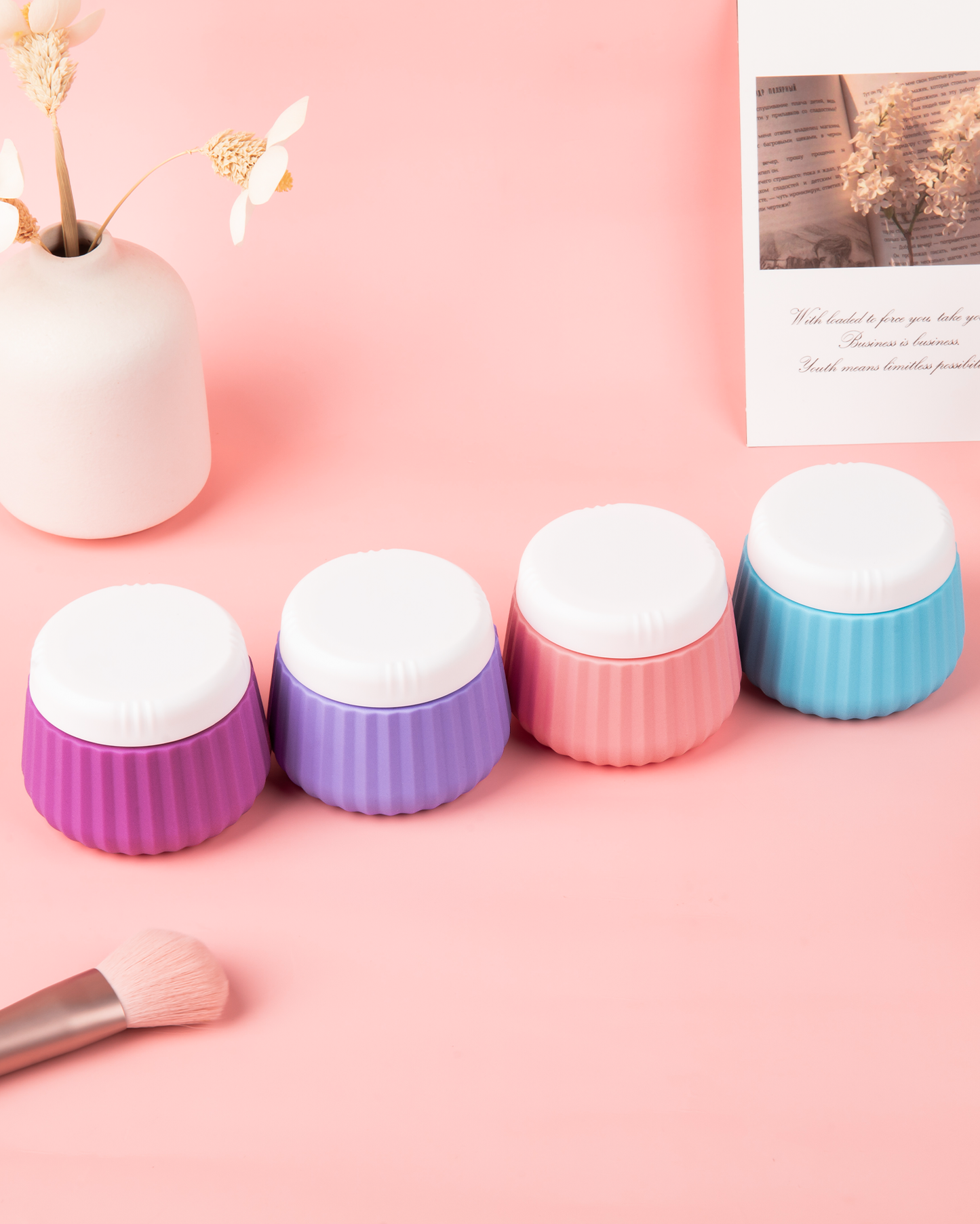 Micebay Travel Containers for Toiletries 4 Pack, TSA Approved Travel Size Toiletries, Travel Size Containers, With Clear Bag Leak Proof Silicone Jars, Travel Essentials Creams Jars Carrying Small Item