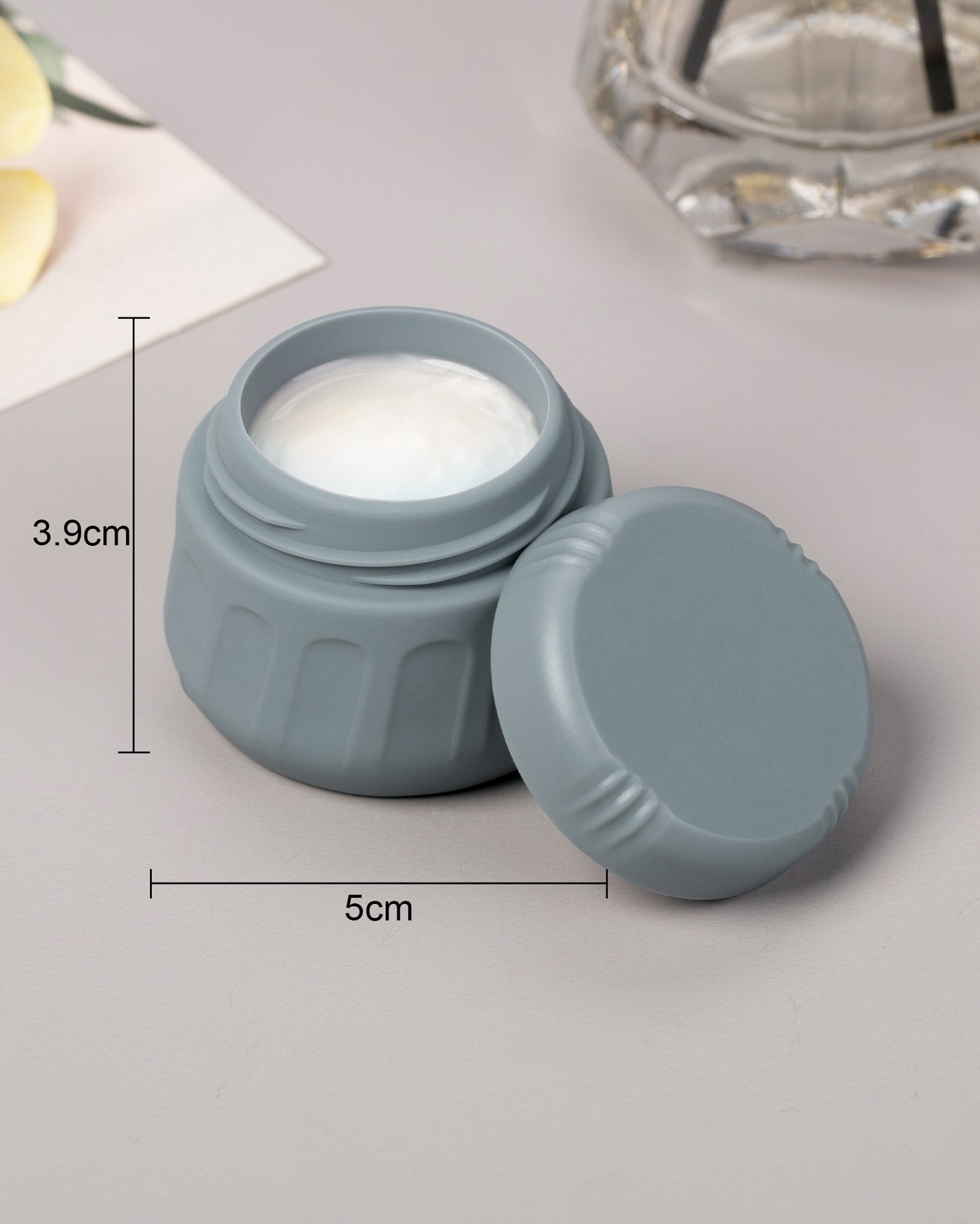 Micebay 1 oz Travel Size Toiletries, Tsa Approved Travel Containers for Toiletries [Includes 4 Jars with Bag],Gray, 4 Pack