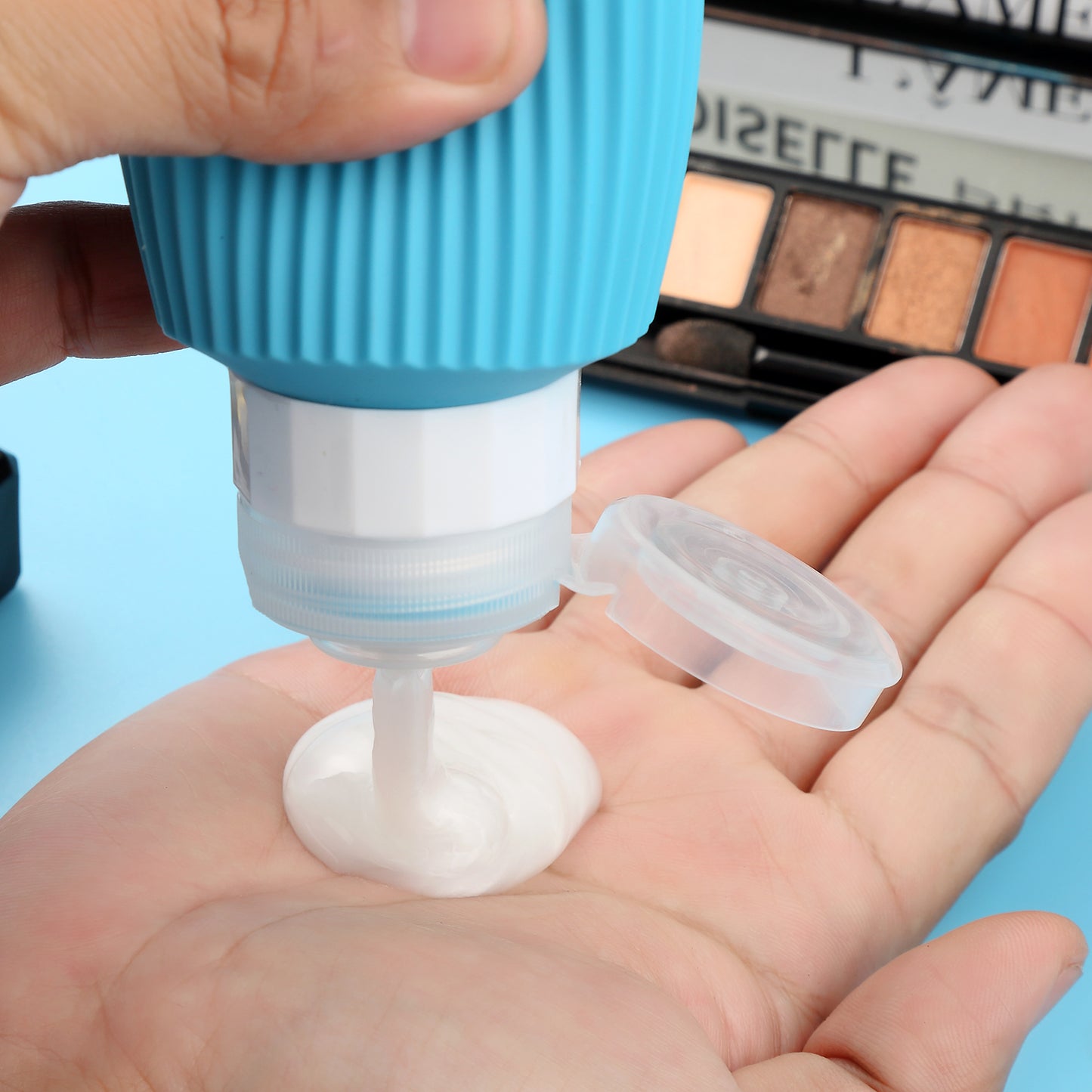 Micebay 6oz Silicone Travel Bottles, Leak Proof Toiletry Containers for Shampoo, Conditioner & Lotion, Blue