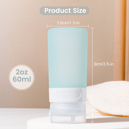 Micebay 2 oz Silicone Condiment Squeeze Bottles, Leakproof Mini Sauce Containers with Reusable Bag, 4-Pack for Meal Prep and Bento Boxes, Grey