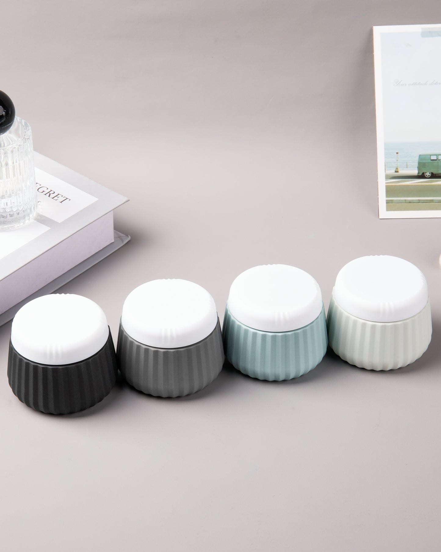 Micebay Travel Containers for Toiletries 4 Pack, TSA Approved Travel Size Toiletries, Travel Size Containers, With Clear Bag Leak Proof Silicone Jars, Travel Essentials Creams Jars Carrying Small Item