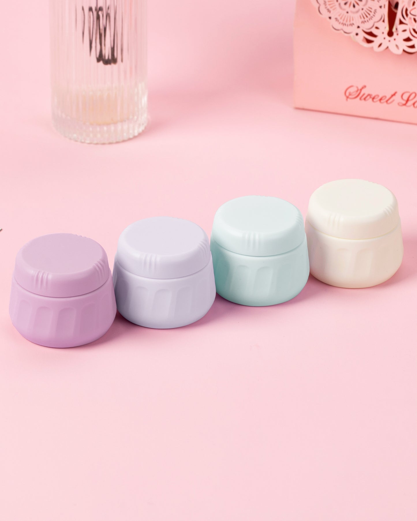 Micebay Travel Containers for Toiletries, Tsa Approved Travel Size Toiletries 4 Pack, with Clear Bag, Leak Proof Silicone Jars