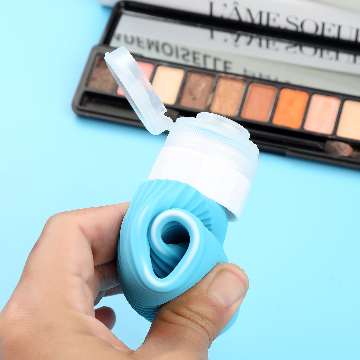 Micebay 6oz Silicone Travel Bottles, Leak Proof Toiletry Containers for Shampoo, Conditioner & Lotion, Blue