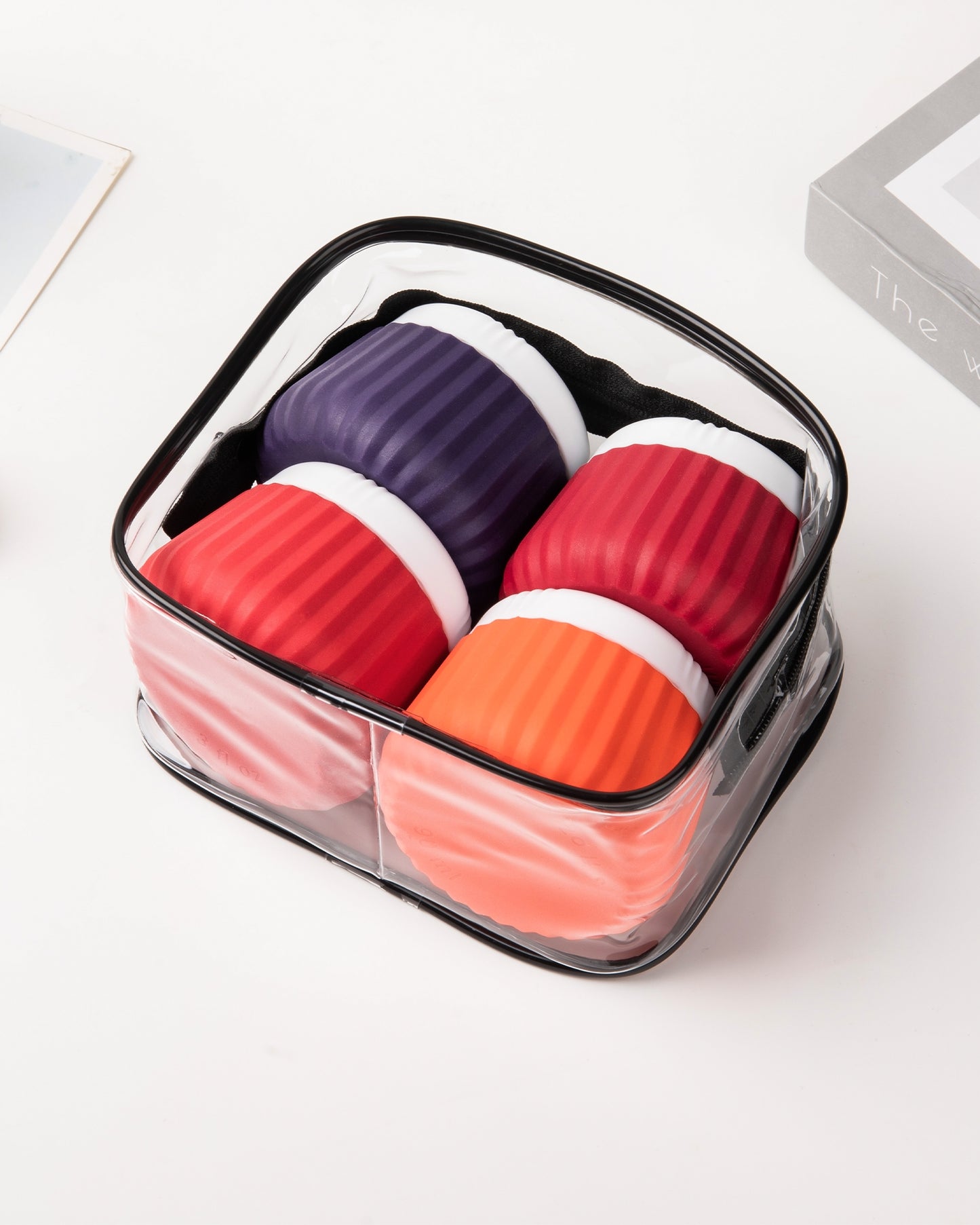 Micebay Travel Containers for Toiletries 4 Pack, TSA Approved Travel Size Toiletries, Portable Size Containers, With Clear Bag Leak Proof Silicone Jars, Essentials Creams Jars Carrying Small Items