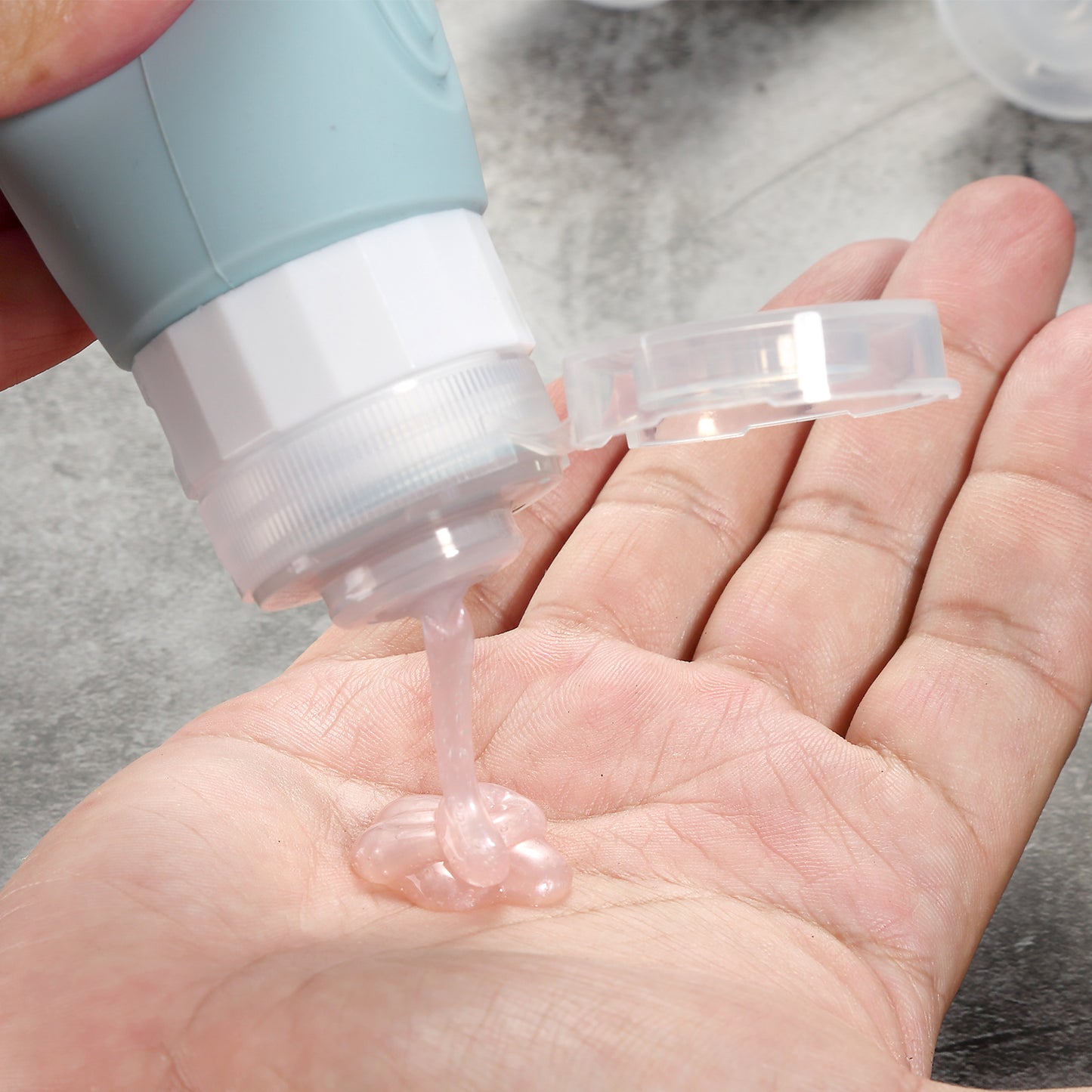 Micebay Leak-Proof 3oz Silicone Squeezable Travel Bottles for Toiletries, Refillable Travel Size Containers for Lotion, BPA Free, TSA Approved, Gray, 4 Pack