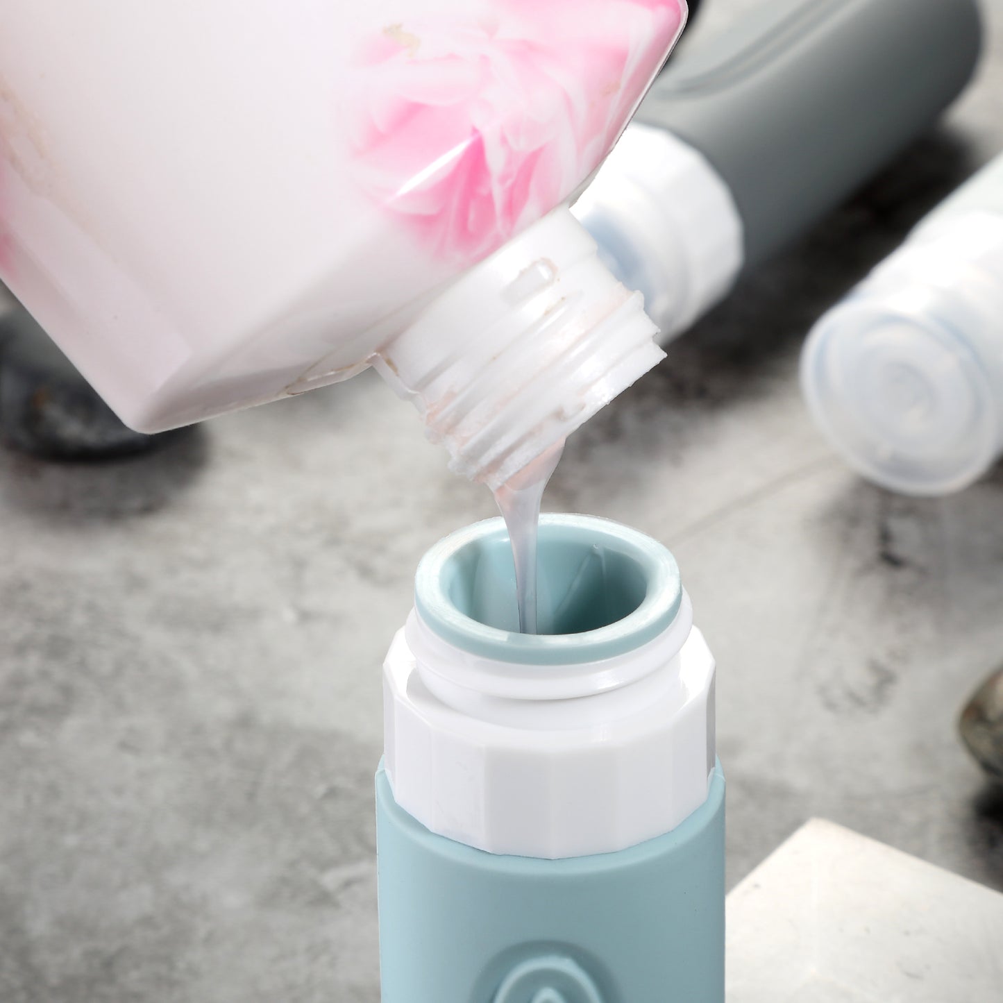 Micebay Leak-Proof 3oz Silicone Squeezable Travel Bottles for Toiletries, Refillable Travel Size Containers for Lotion, BPA Free, TSA Approved, Gray, 4 Pack