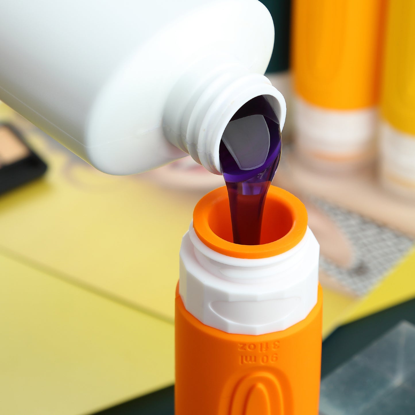 Micebay Leak-Proof 3-oz Silicone Squeezable Travel Bottles for Toiletries, Refillable Travel Size Containers, BPA Free, TSA Approved, Orange, 4 Pack