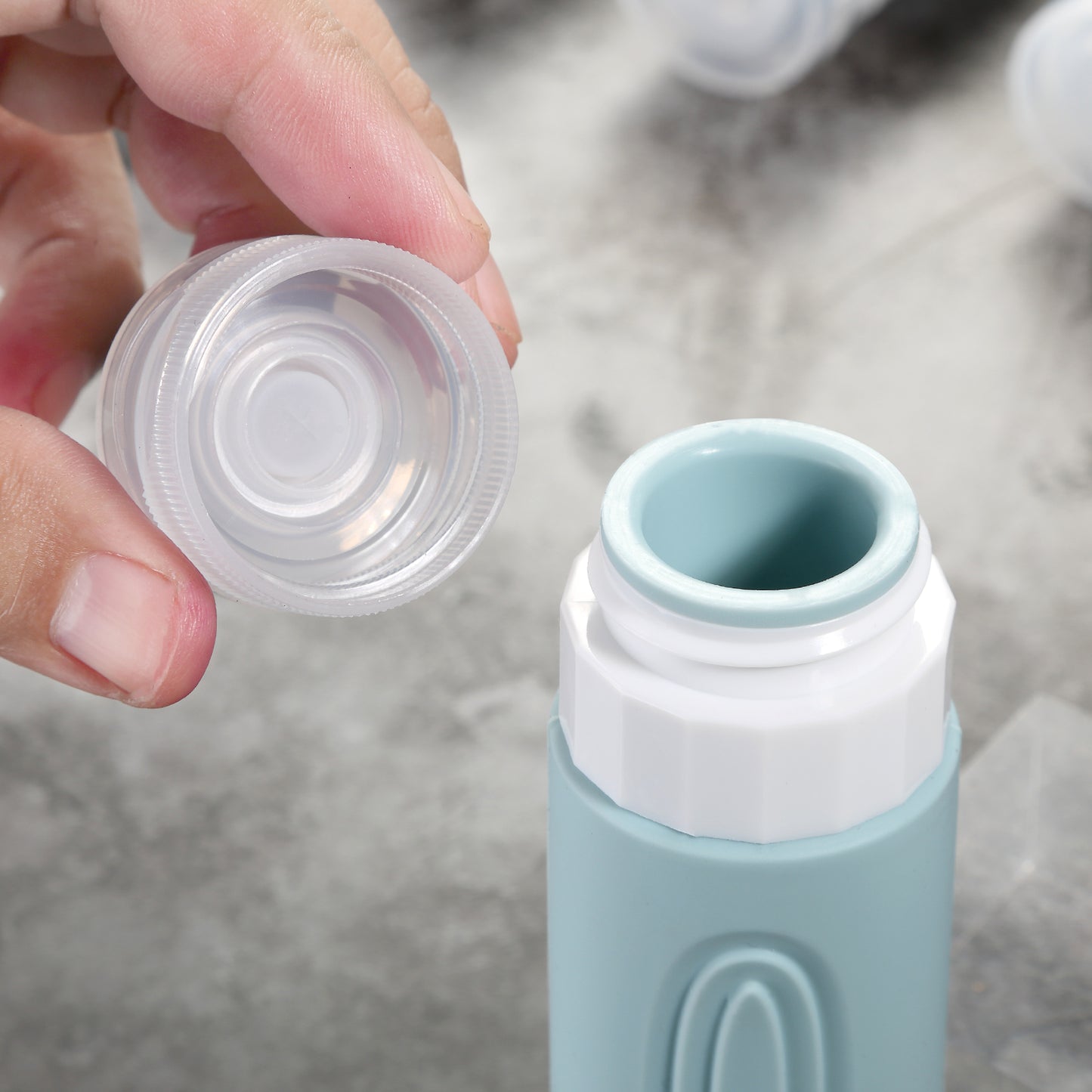 Micebay Leak-Proof 3oz Silicone Squeezable Travel Bottles for Toiletries, Refillable Travel Size Containers for Lotion, BPA Free, TSA Approved, Gray, 4 Pack