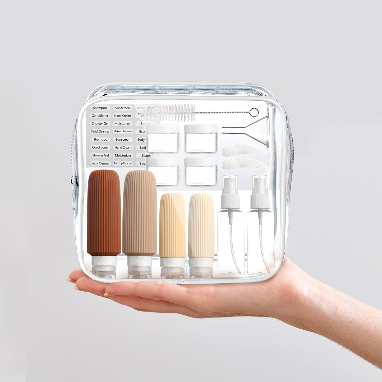 Micebay 6oz Silicone Travel Bottles, Leak Proof Toiletry Containers for Shampoo, Conditioner & Lotion, Cream