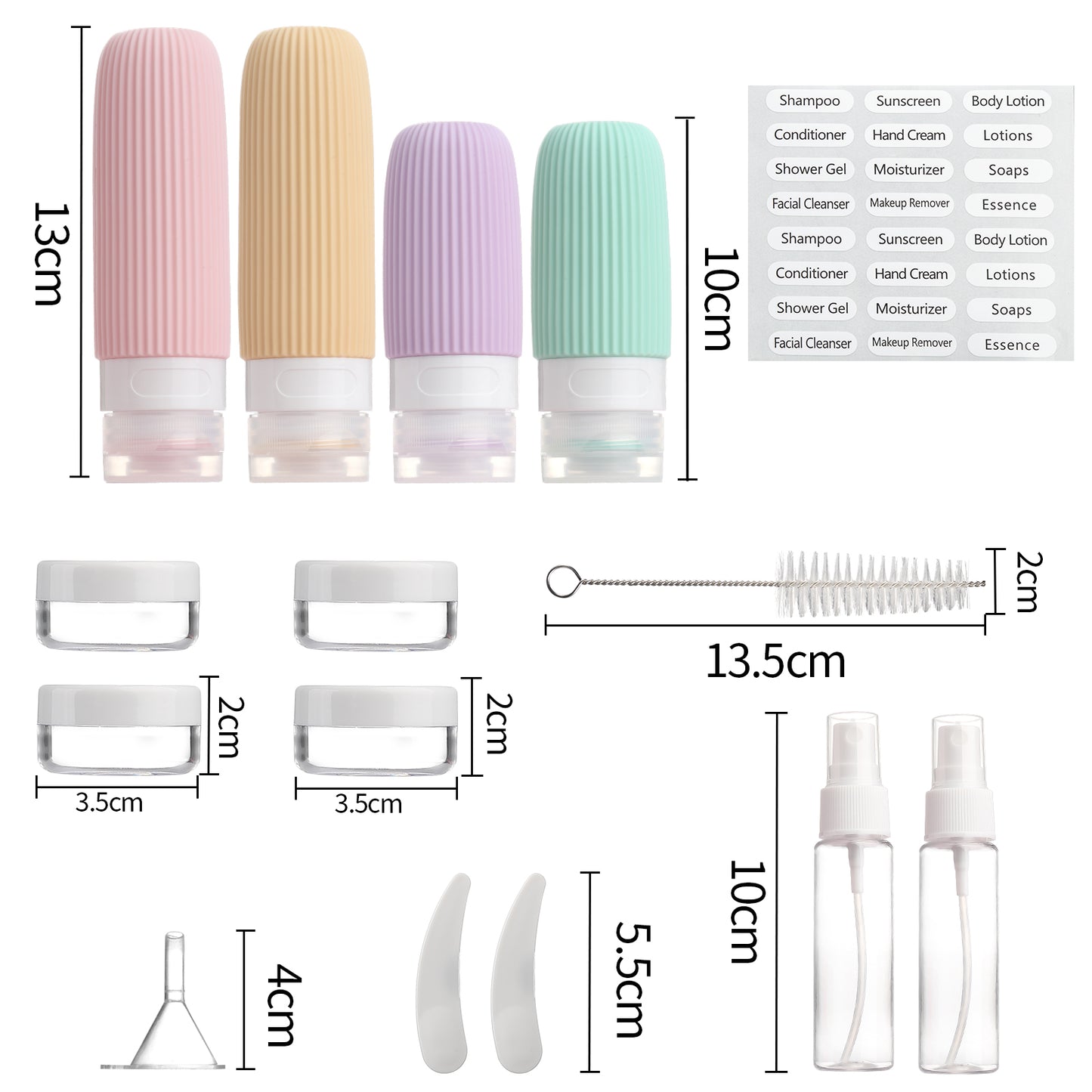 Micebay Silicone Travel Bottles, Leak Proof Toiletry Containers for Shampoo, Conditioner & Lotion, Mint