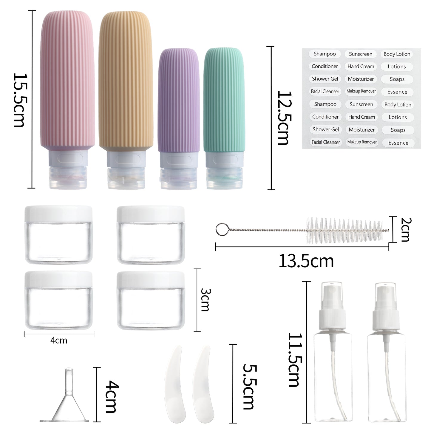 Micebay 6oz Silicone Travel Bottles, Leak Proof Toiletry Containers for Shampoo, Conditioner & Lotion,Mint
