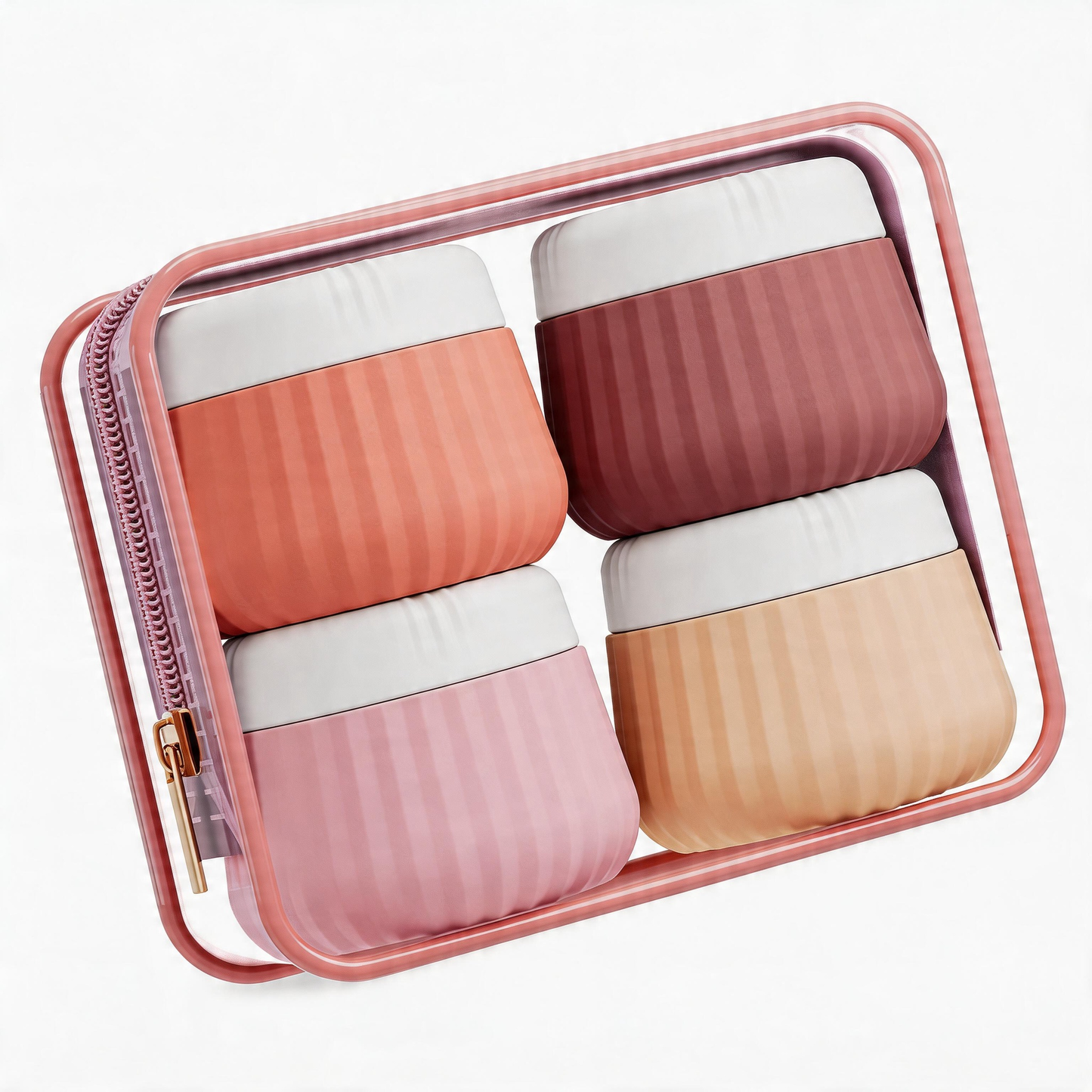 Micebay Travel Containers for Toiletries 4 Pack, TSA Approved Travel Size Toiletries, Portable Size Containers, With Clear Bag Leak Proof Silicone Jars, Essentials Creams Jars Carrying Small Items