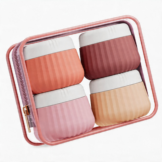 Micebay Travel Containers for Toiletries 4 Pack, TSA Approved Travel Size Toiletries, Portable Size Containers, With Clear Bag Leak Proof Silicone Jars, Essentials Creams Jars Carrying Small Items