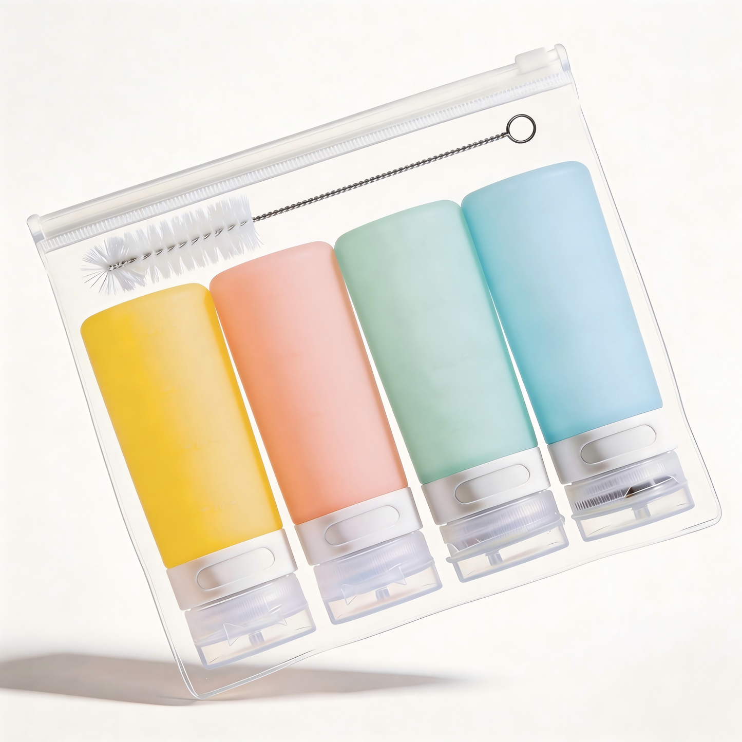 Micebay 3 oz Silicone Condiment Squeeze Bottles, Leakproof Mini Sauce Containers with Reusable Bag, 4-Pack for Meal Prep and Bento Boxes, Candies