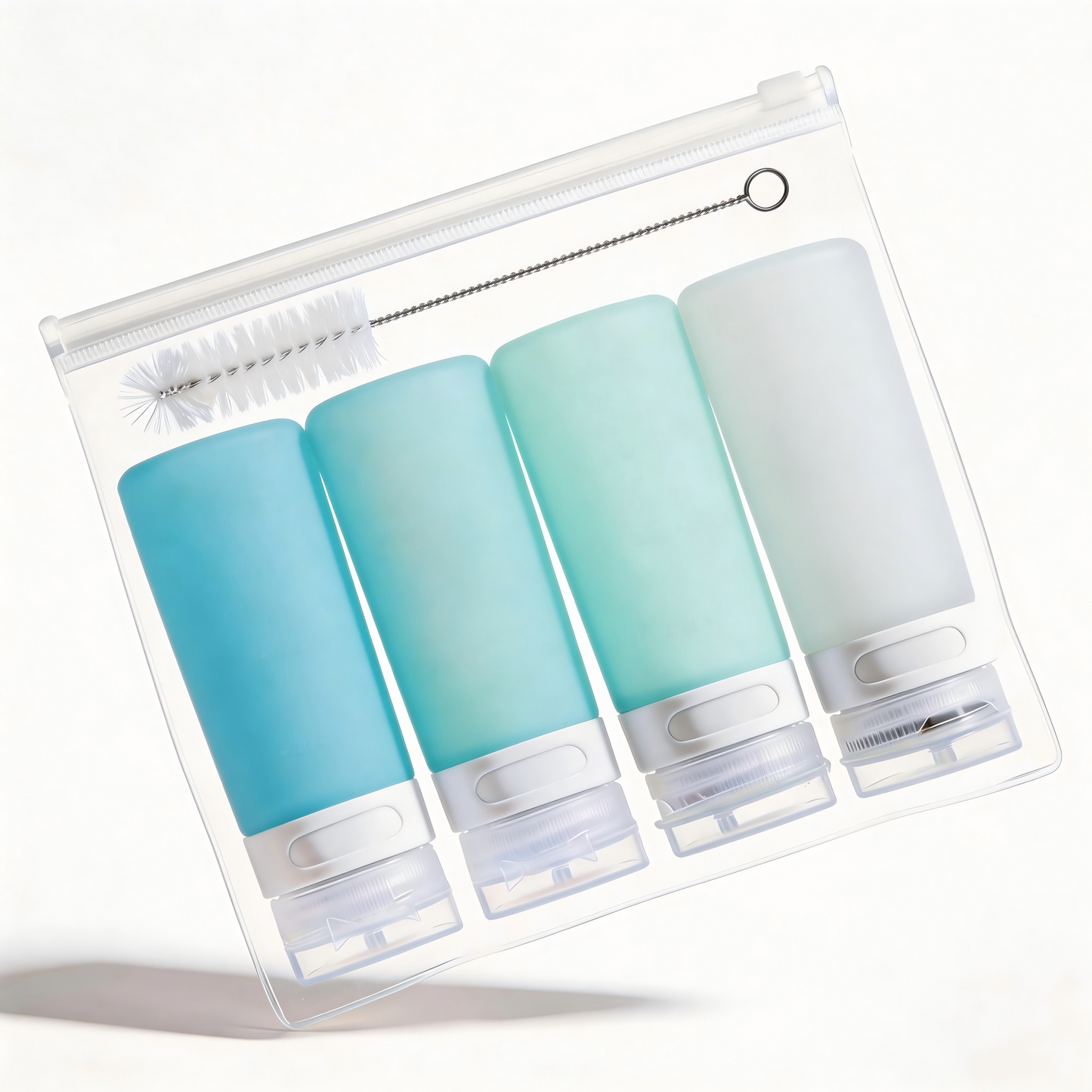 Micebay 3 oz Silicone Condiment Squeeze Bottles, Leakproof Mini Sauce Containers with Reusable Bag, 4-Pack for Meal Prep and Bento Boxes, Mint