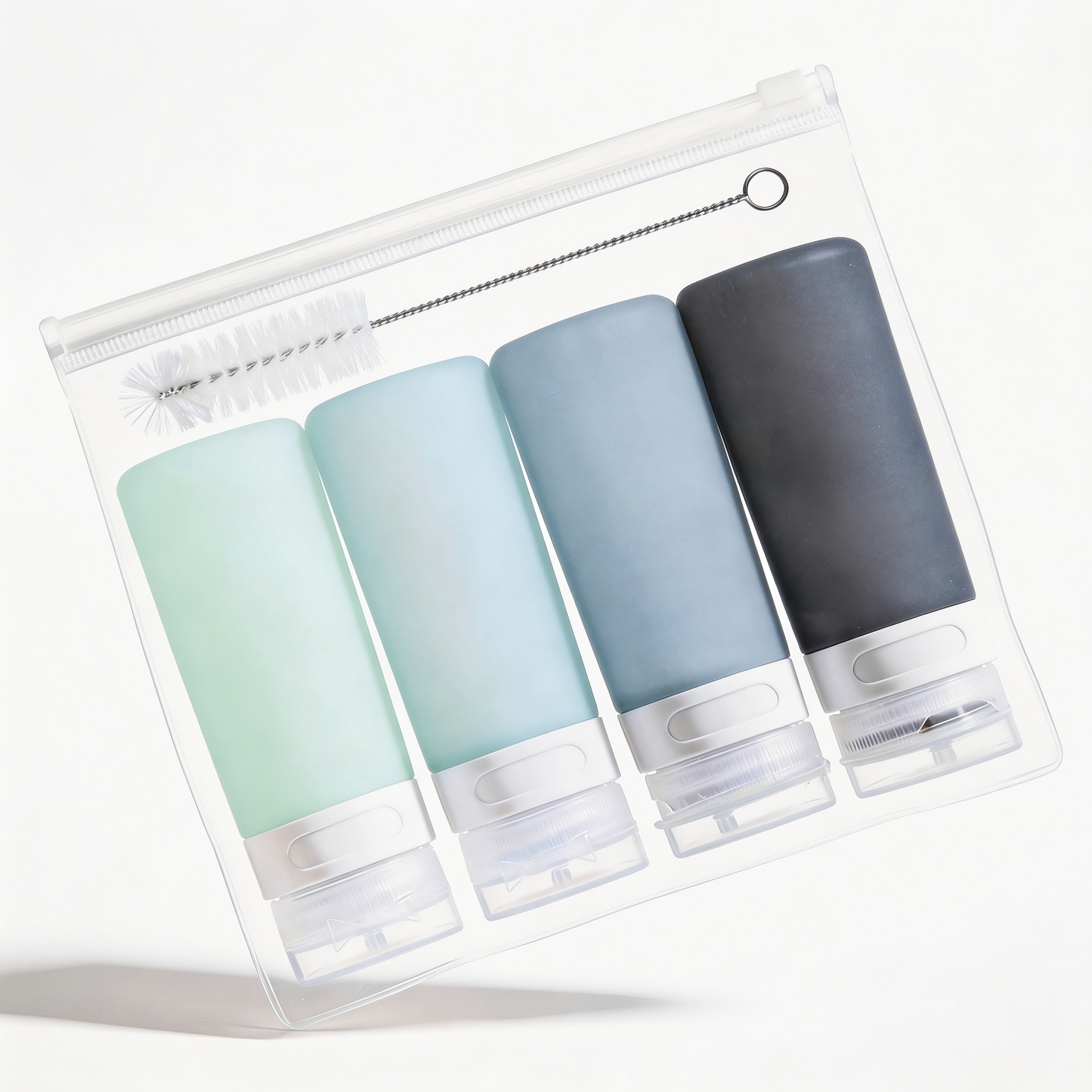 Micebay 3 oz Silicone Condiment Squeeze Bottles, Leakproof Mini Sauce Containers with Reusable Bag, 4-Pack for Meal Prep and Bento Boxes, Grey