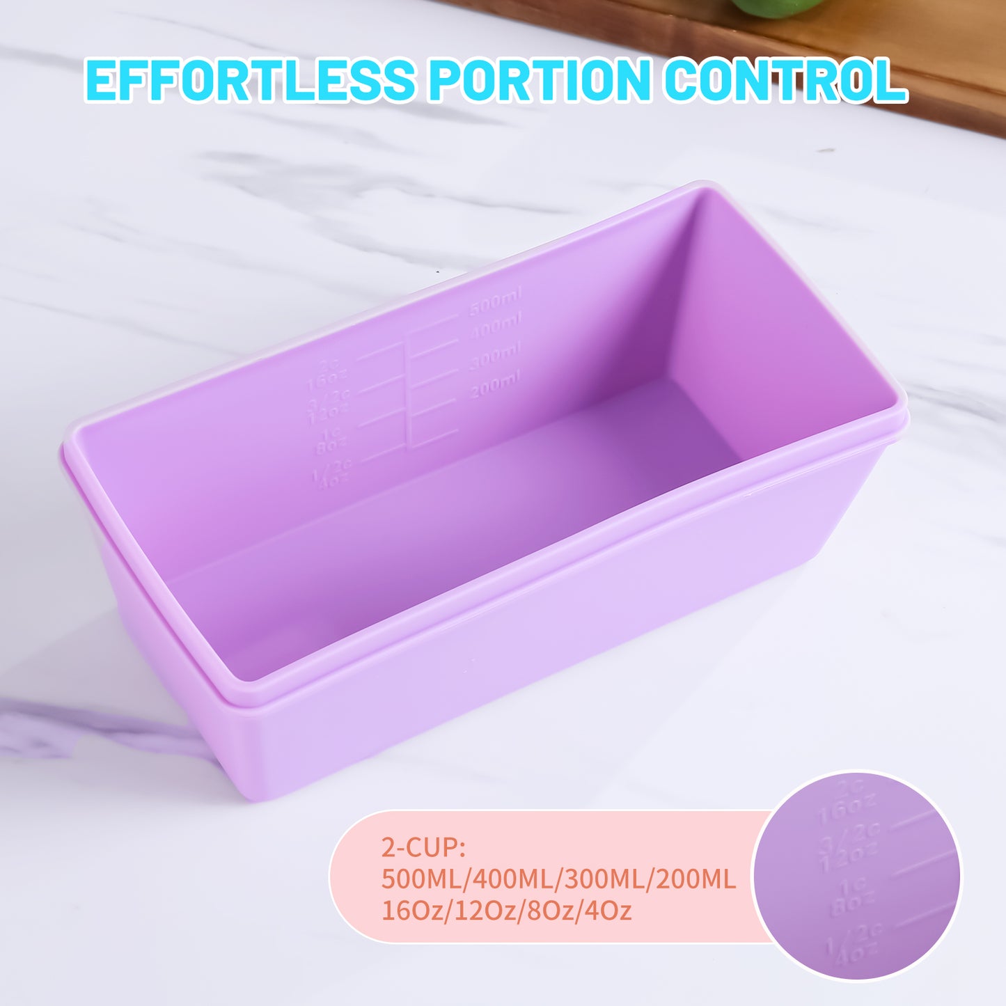 Micebay BPA-Free Silicone Freezer Molds with Base, Individual 4-Pack 2-Cup Portion Soup Cubes Freezer Tray with Lids for Food Storage, Oven & Dishwasher Safe, Silicone Freezer Containers for Meal Prep