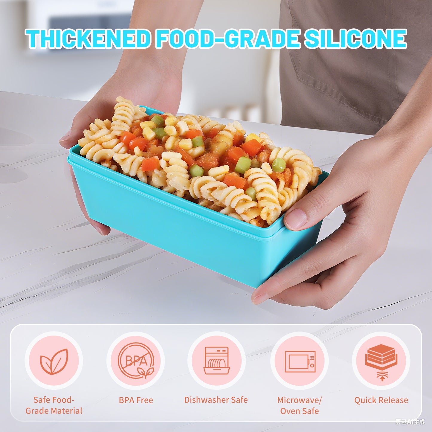 Micebay BPA-Free Silicone Freezer Molds with Base, Individual 6-Pack 1-Cup & 2-Cup Portion Soup Cubes Freezer Tray with Lid for Food Storage, Dishwasher Safe, Silicone Freezer Containers for Meal Prep