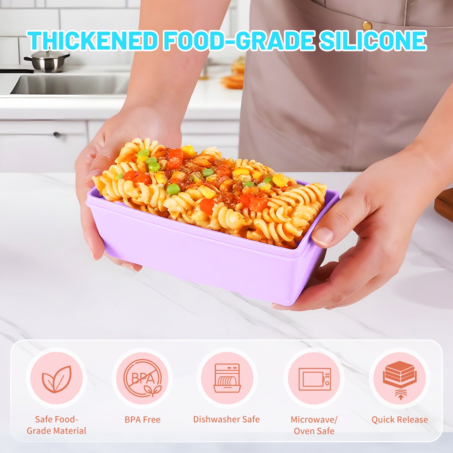 Micebay BPA-Free Silicone Freezer Molds with Base, Individual 4-Pack 2-Cup Portion Soup Cubes Freezer Tray with Lids for Food Storage, Oven & Dishwasher Safe, Silicone Freezer Containers for Meal Prep