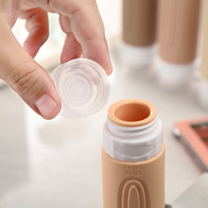 Micebay Leak-Proof 3-oz Silicone Squeezable Travel Bottles for Toiletries, Refillable Travel Size Containers, BPA Free, TSA Approved, Cream, 4 Pack
