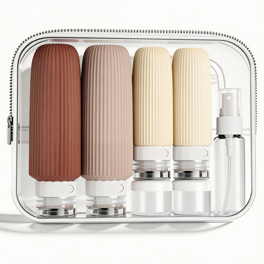 Micebay 6oz Silicone Travel Bottles, Leak Proof Toiletry Containers for Shampoo, Conditioner & Lotion, Cream