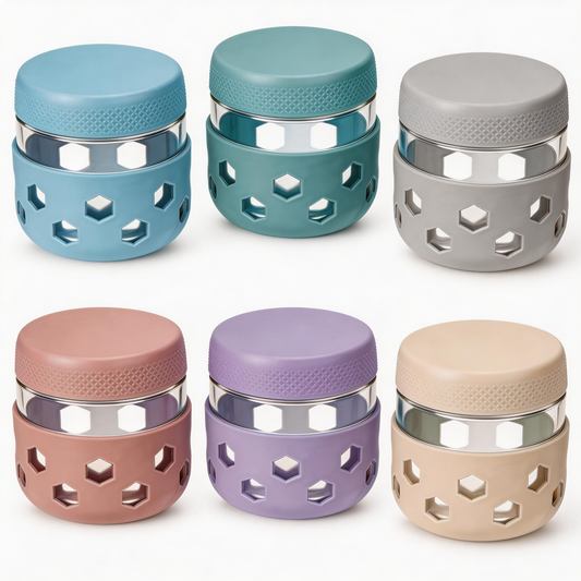 Micebay 6-Pack 10 oz Glass Mason Jars with Silicone Sleeves, Airtight BPA-Free Overnight Oats Containers with Lids, Dishwasher Safe Leak-Proof Meal Prep Jars for Chia Pudding, Yogurt, Snacks