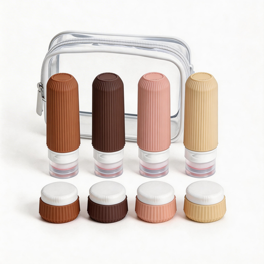 Micebay Travel Bottles - 8 Pack, TSA Approved 3 oz Travel Containers for Toiletries, Clear Bag, Leak Proof Silicone Squeezable Essentials Jars