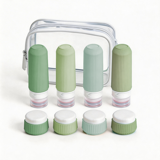 Micebay Travel Bottles for Toiletries 8 Pack, Tsa Approved Travel Size Toiletries 3 oz, Travel Containers for Toiletries, with Clear Bag, Leak Proof Silicone Squeezable Travel Essentials Creams Jars