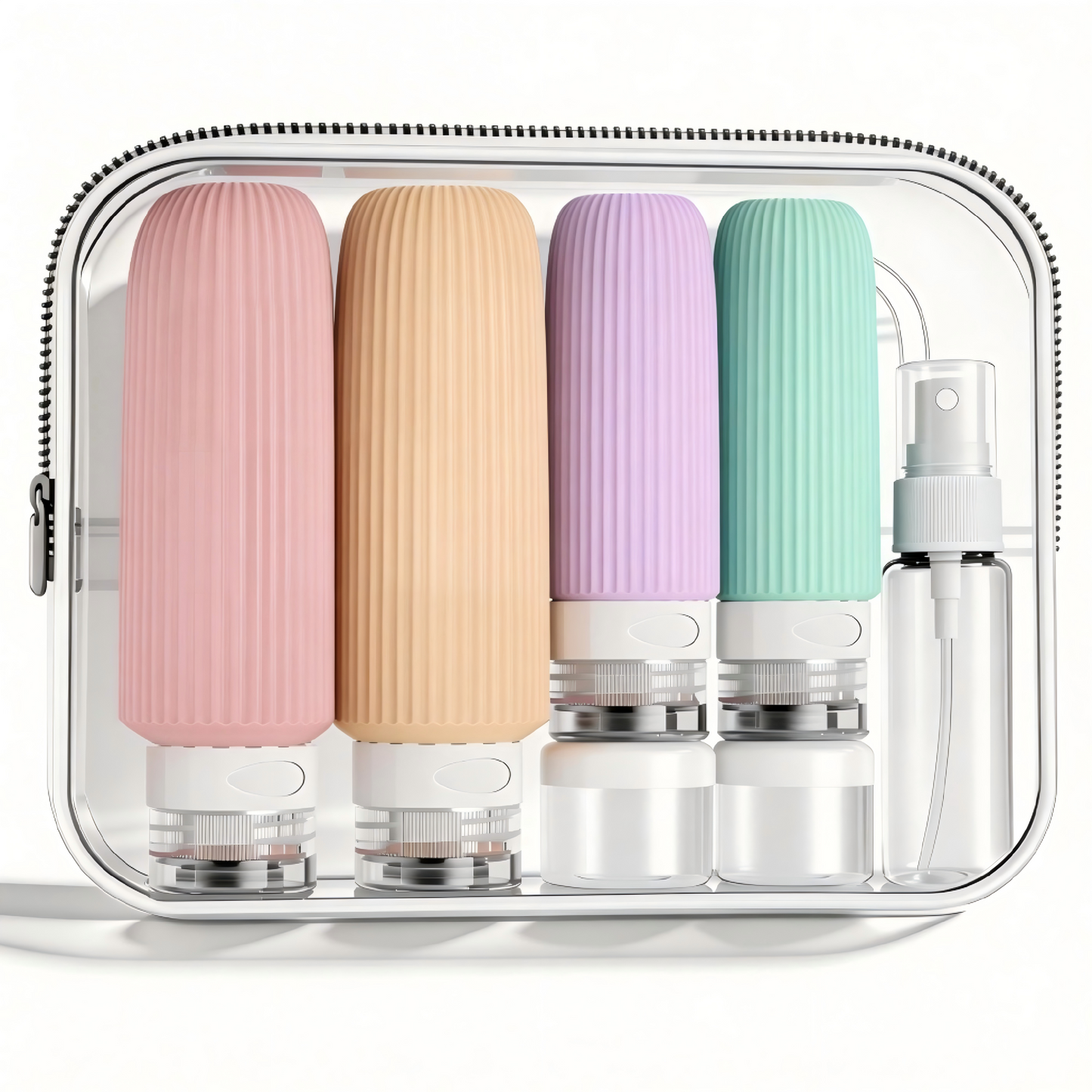 Micebay 6oz Silicone Travel Bottles, Leak Proof Toiletry Containers for Shampoo, Conditioner & Lotion,Mint