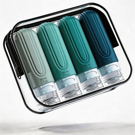 Micebay Leak-Proof 3-oz Silicone Squeezable Travel Bottles for Toiletries, Refillable Travel Size Containers, BPA Free, TSA Approved, Mint, 4 Pack