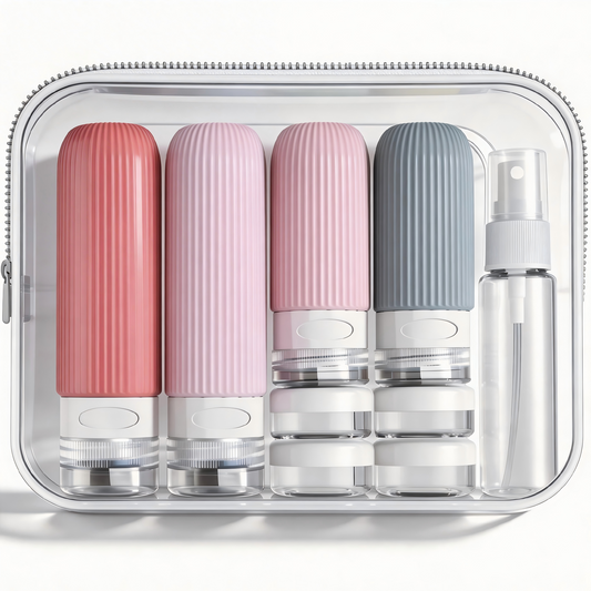 Micebay Silicone Travel Bottles, Leak Proof Toiletry Containers for Shampoo, Conditioner & Lotion, Pink