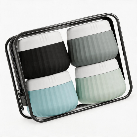 Micebay Travel Containers for Toiletries 4 Pack, TSA Approved Travel Size Toiletries, Portable Size Containers, With Clear Bag Leak Proof Silicone Jars, Essentials Creams Jars Carrying Small Items