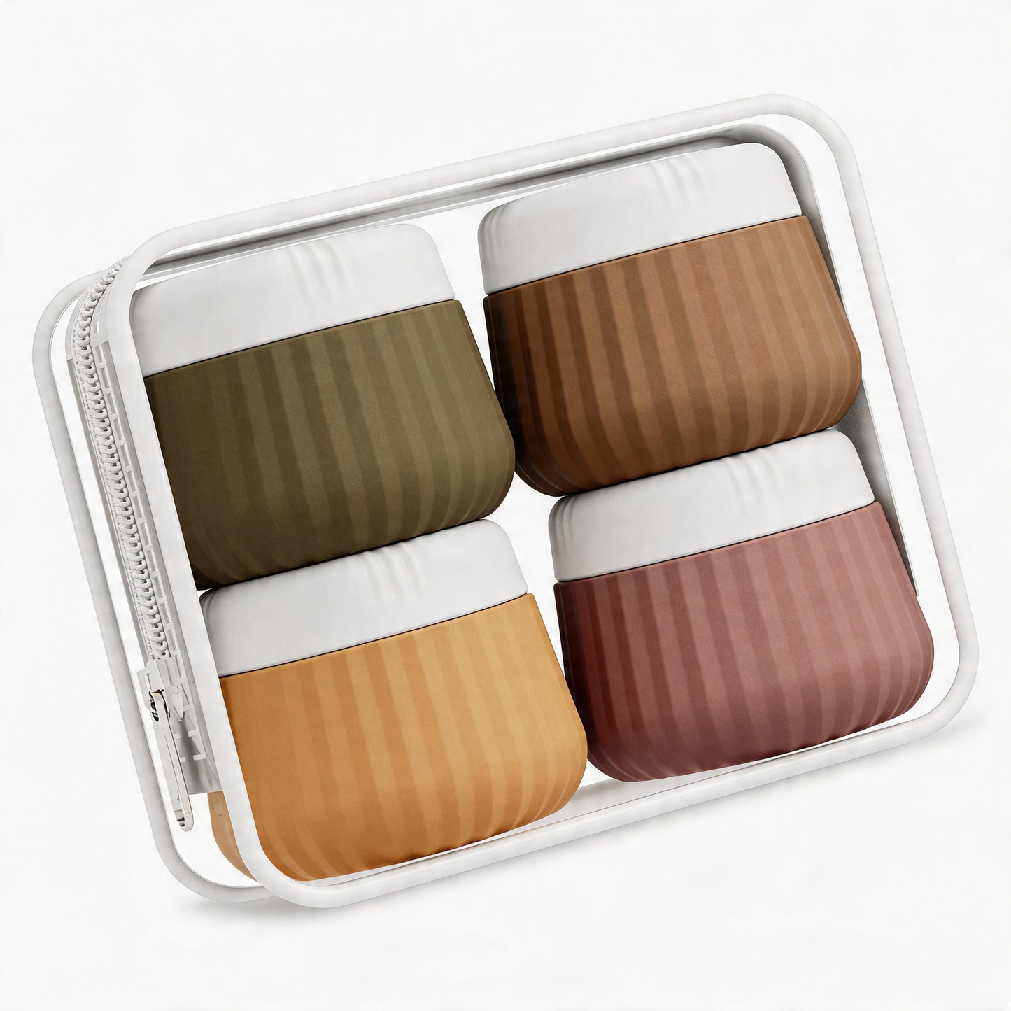 Micebay Travel Containers for Toiletries 4 Pack, TSA Approved Travel Size Toiletries, Portable Size Containers, With Clear Bag Leak Proof Silicone Jars, Essentials Creams Jars Carrying Small Items